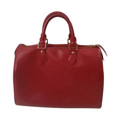 2000s Louis Vuitton Epi speedy red bag