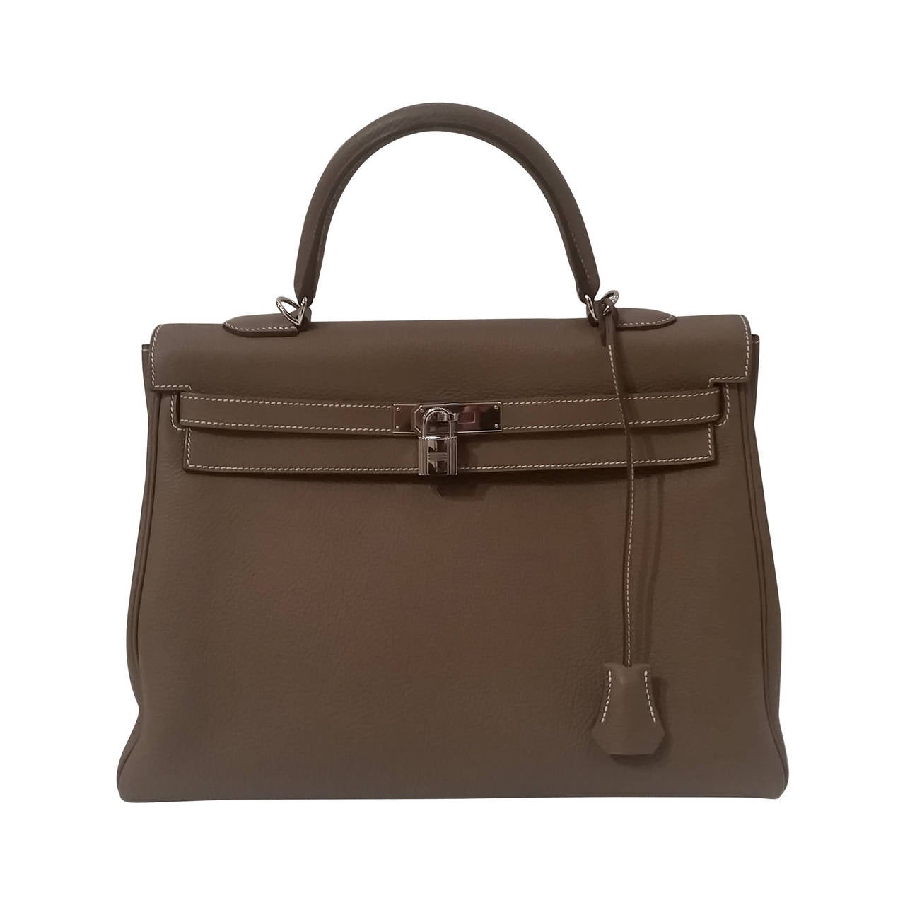 2013s Hemres Kelly 35cm etoupe leather bag / Foulard Magic Kelly