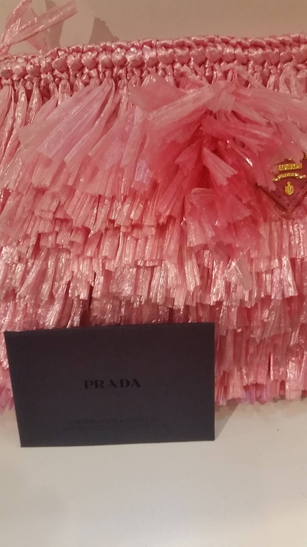 2013 Prada rafia pink grass bag 1