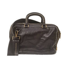 2010s Prada Leather tote bag with silver and gold studs
