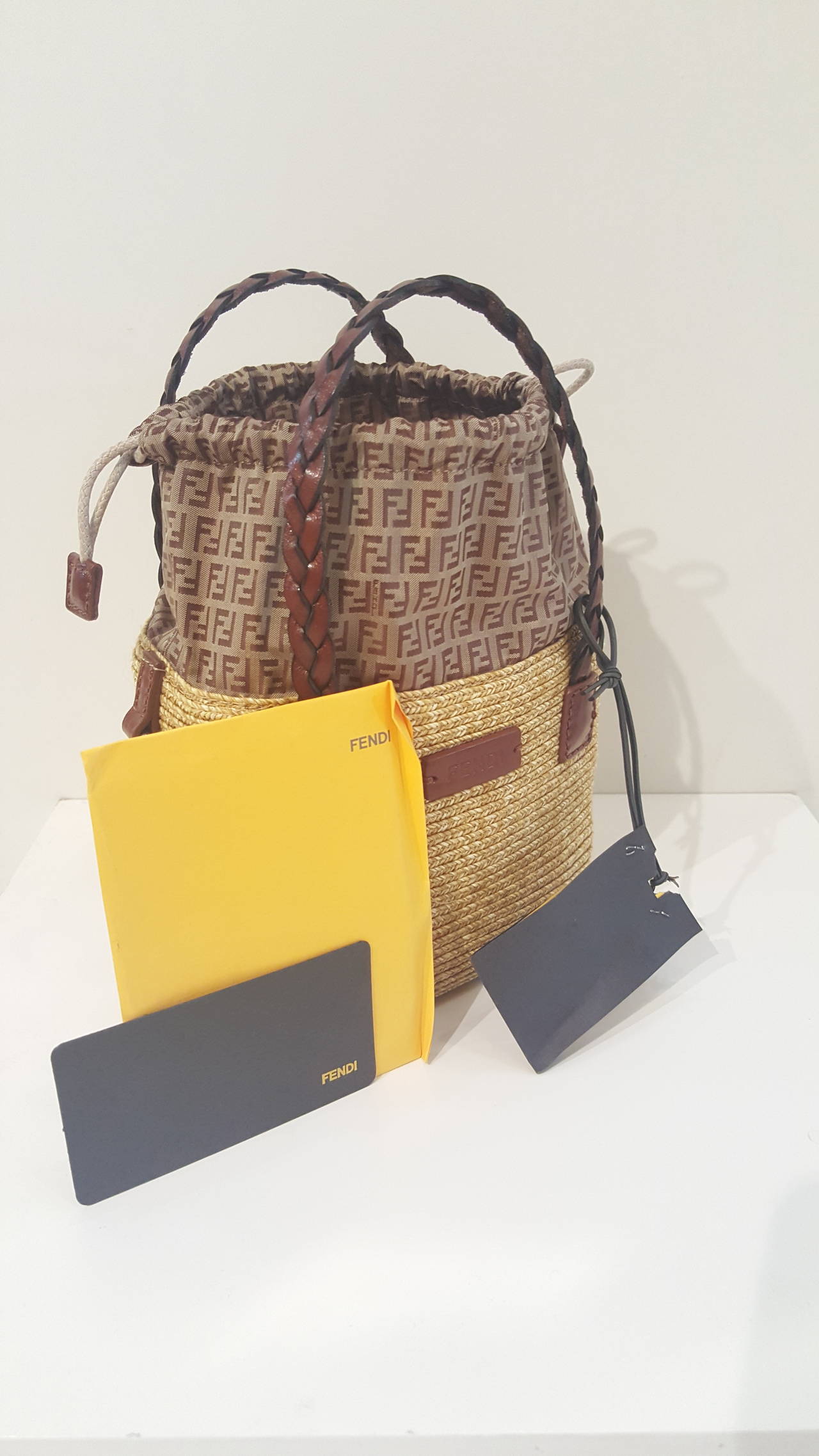 2000S Fendi straw small bag at 1stDibs