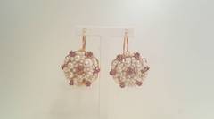 1950s 12kt gold Earrings with pearls and rubins