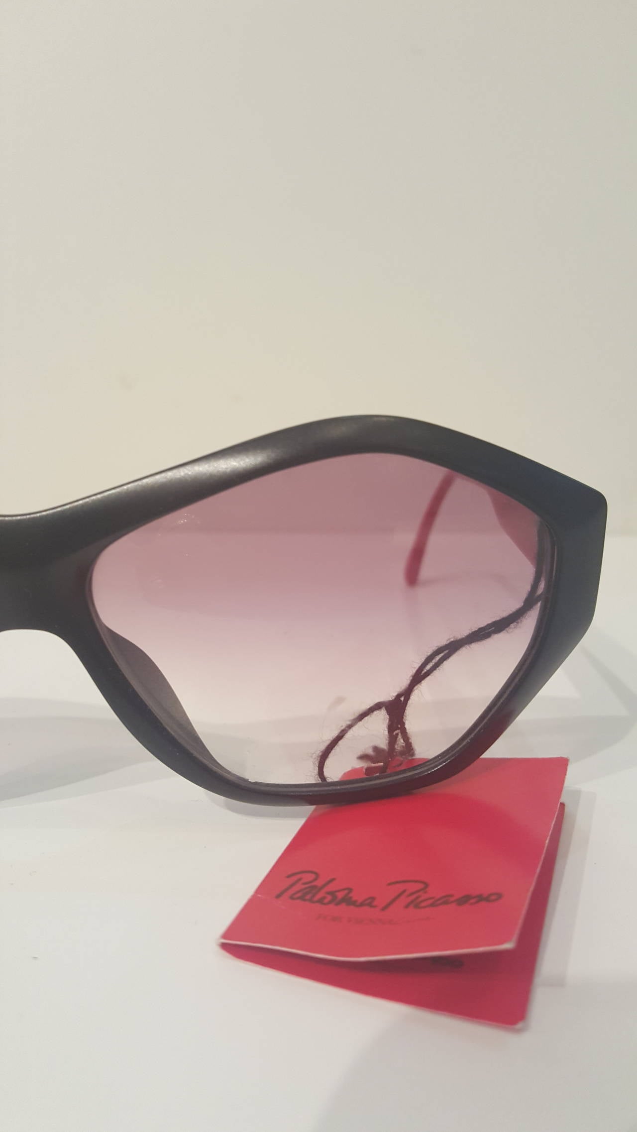 Women's 1980s Paloma Picasso black and red sunglasses