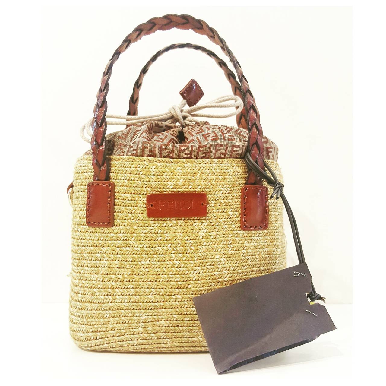 2000S Fendi straw small bag at 1stDibs