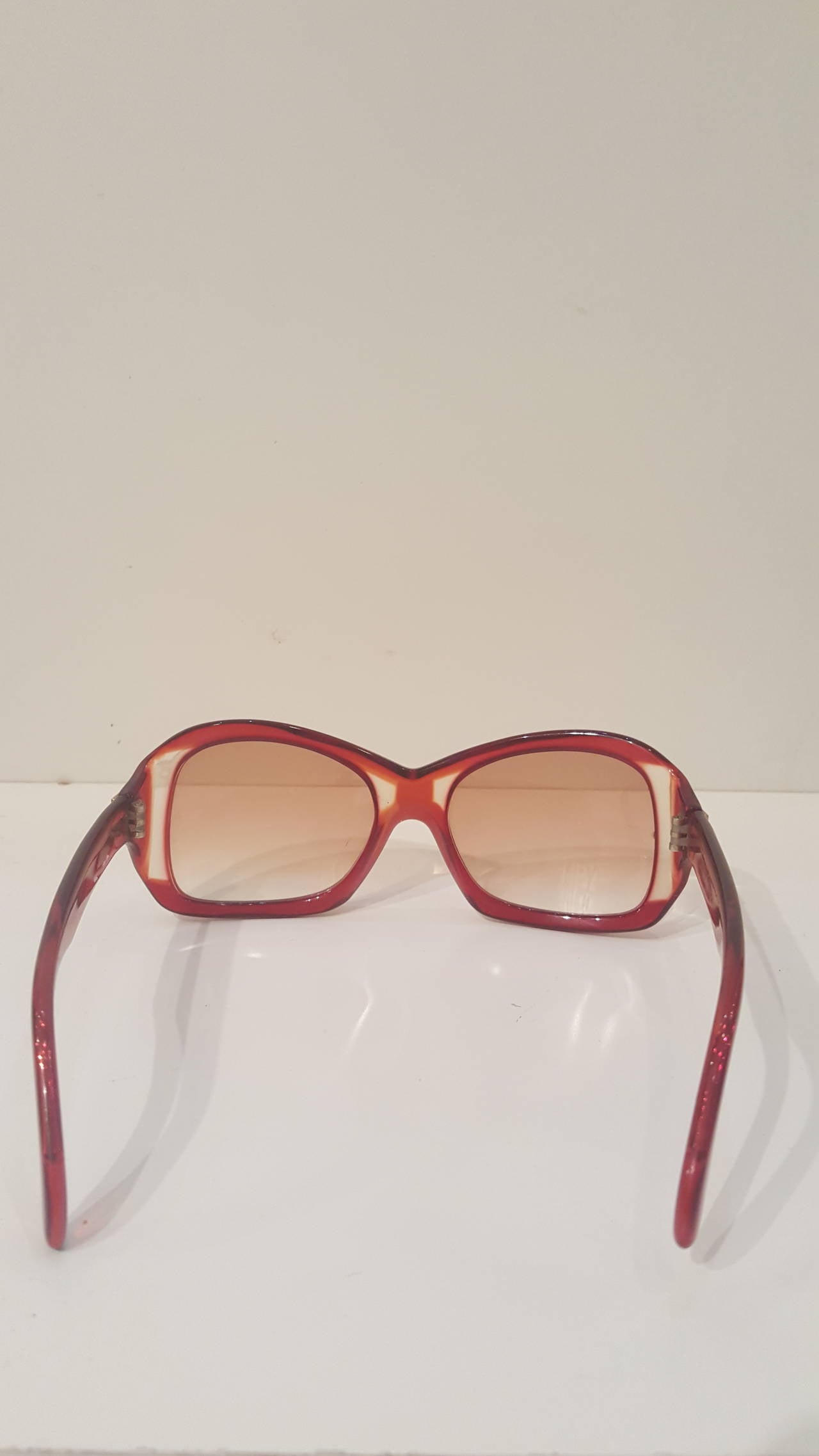 1980s Lanvin red sunglasses In New Condition In Capri, IT