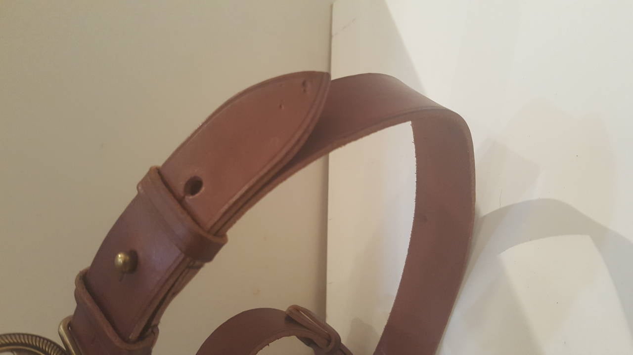 Brown 1980s Balenciaga brown leather belt