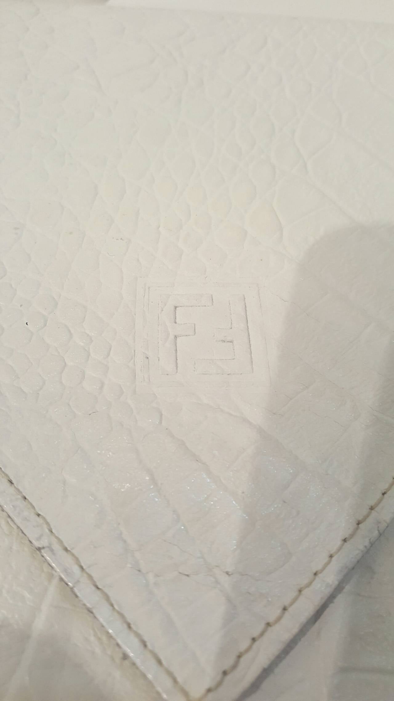 1970s Fendi white clutch 1