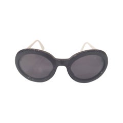 Vintage 1980s Valentino Balck and dark blue navy sunglasses