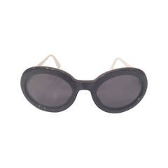 1980s Valentino Balck and dark blue navy sunglasses 8