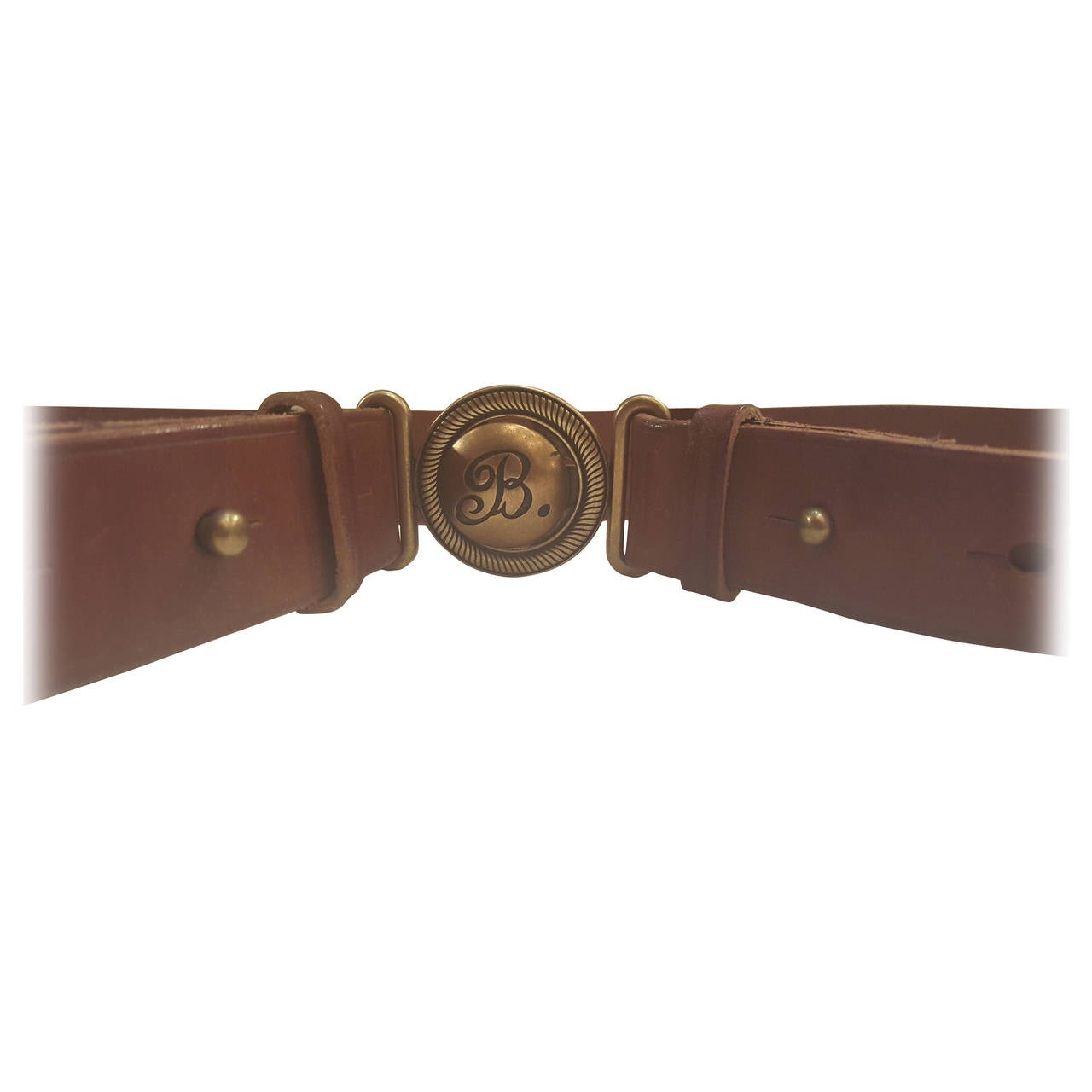 1980s Balenciaga brown leather belt For Sale at 1stDibs