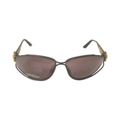 Retro 1980s Laura Biagiotti black gold and tortoise sunglasses