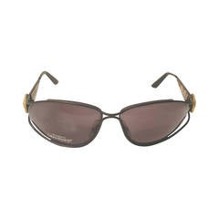 1980s Laura Biagiotti black gold and tortoise sunglasses 7