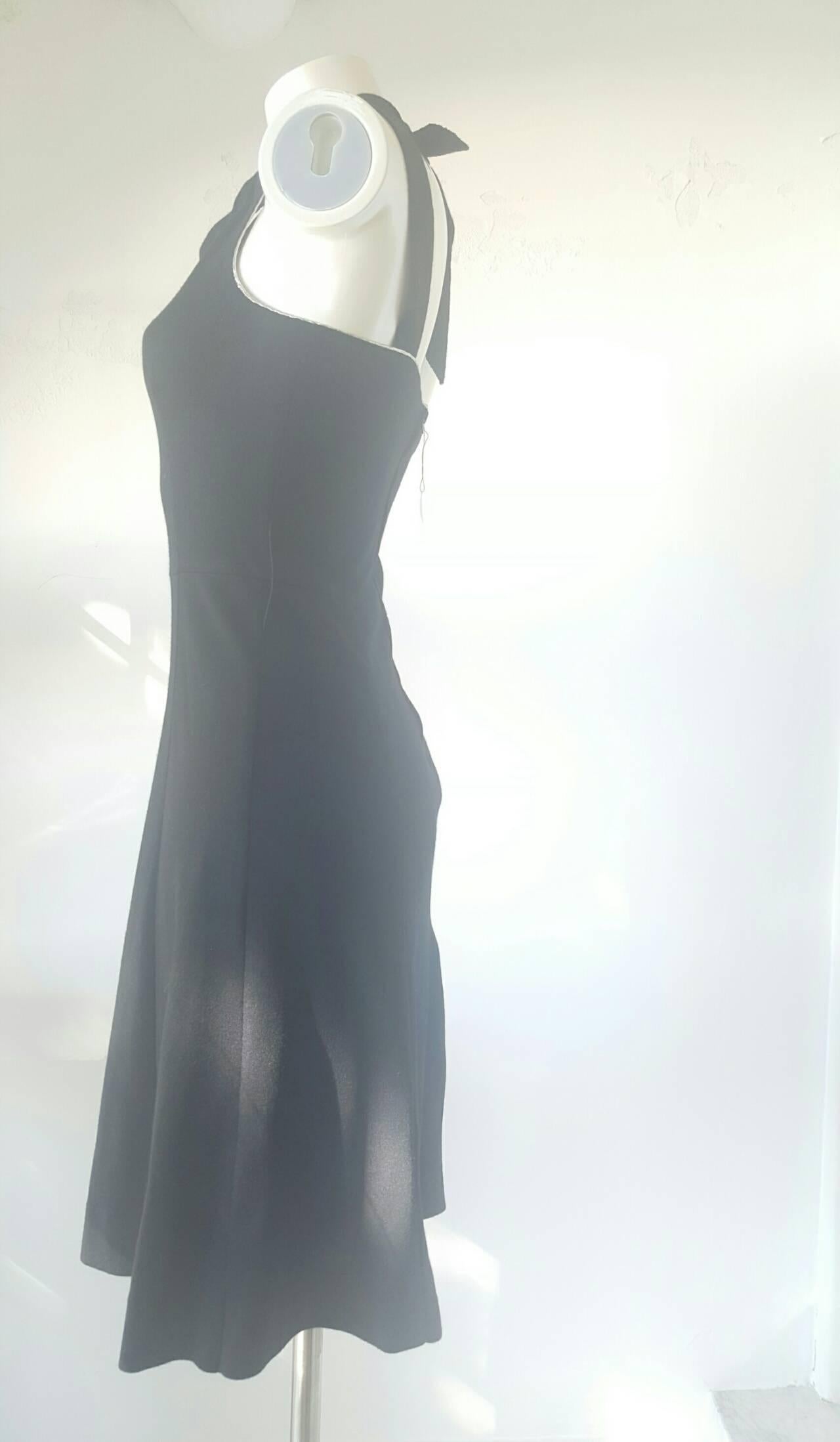 Gray 1990s Lanvin Black wool dress