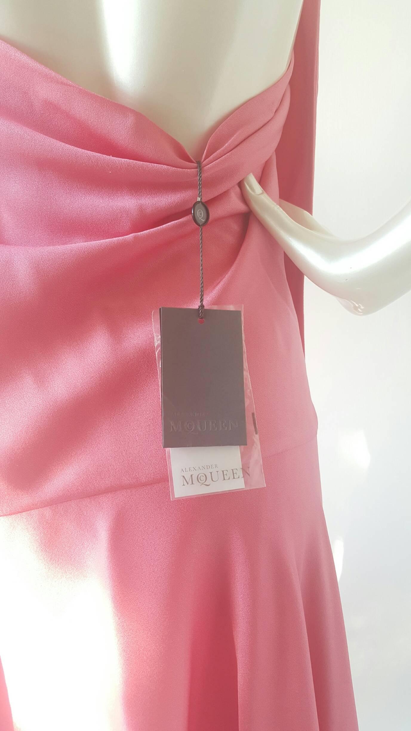 1990s Alexander McQueen pink dress with fringes In New Condition In Capri, IT