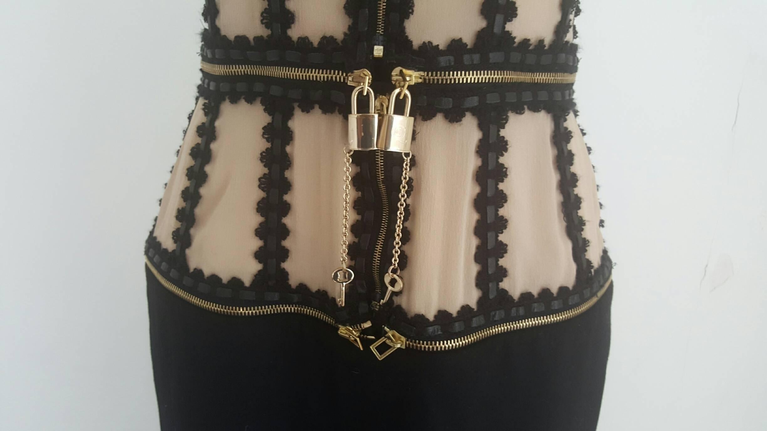 Women's 2000s Alexander McQueen zip and keys dress