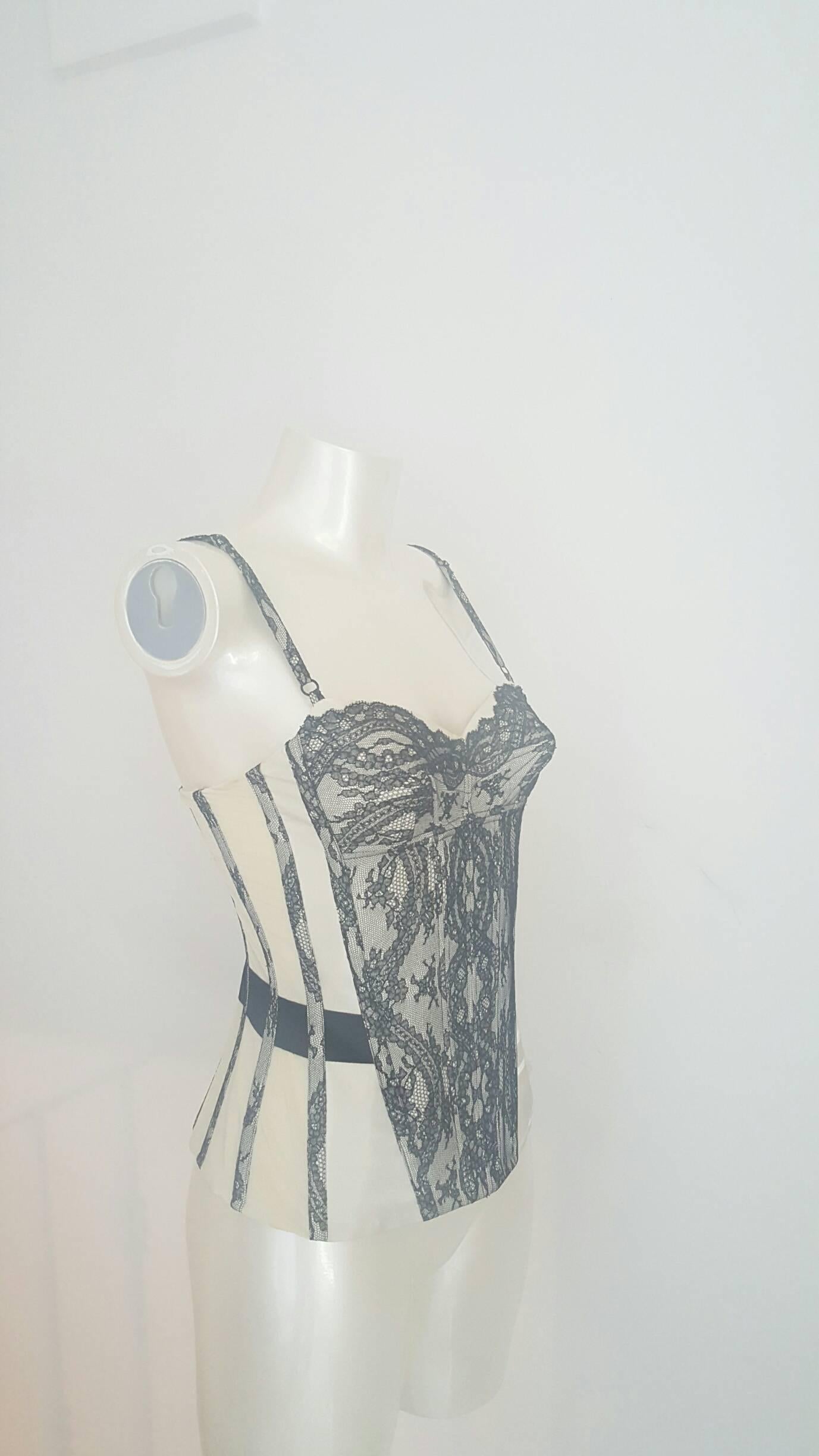 2000s Balenciaga black and white corset NWOT In New Condition In Capri, IT