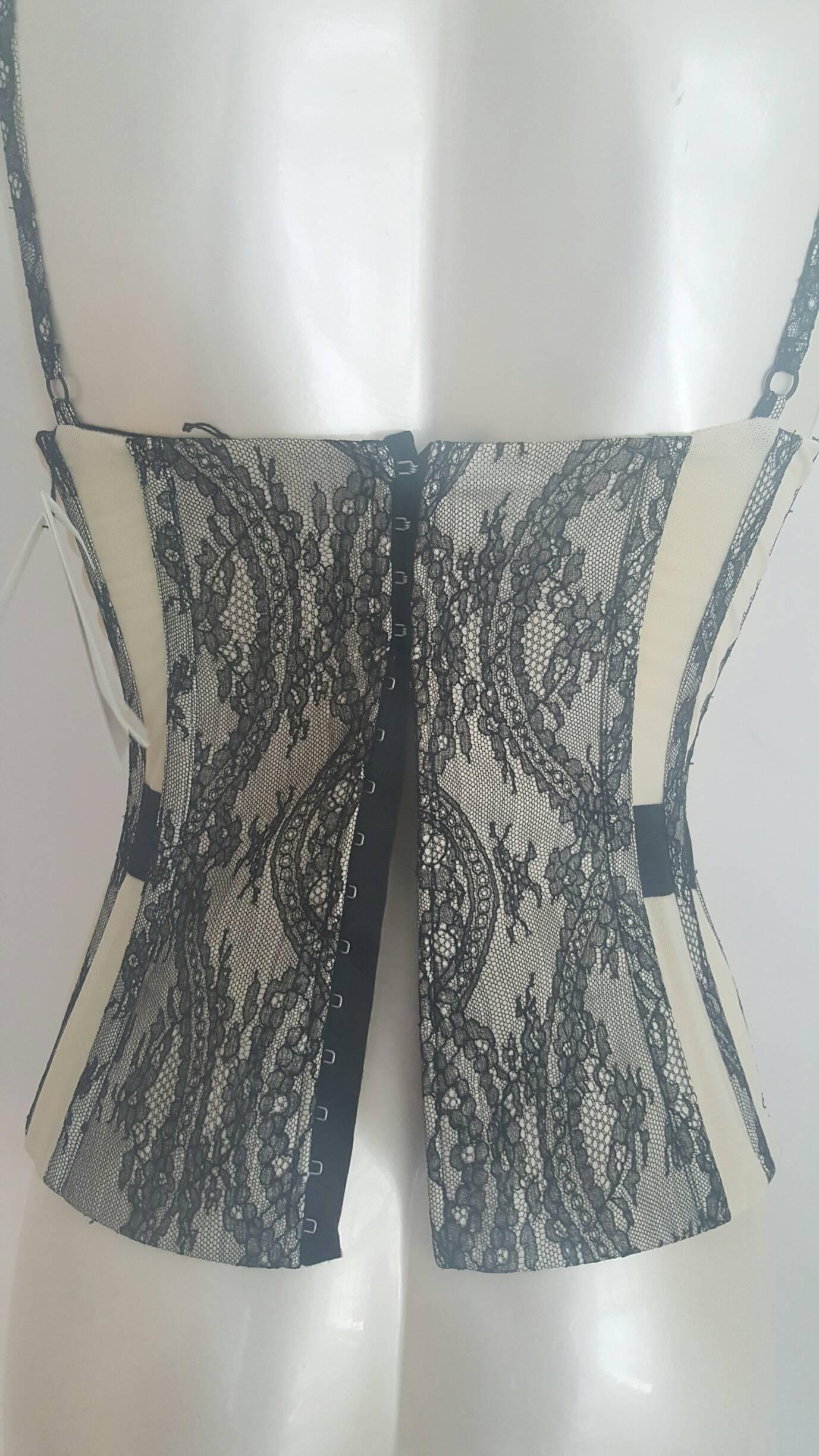 2000s Balenciaga black and white corset NWOT 1