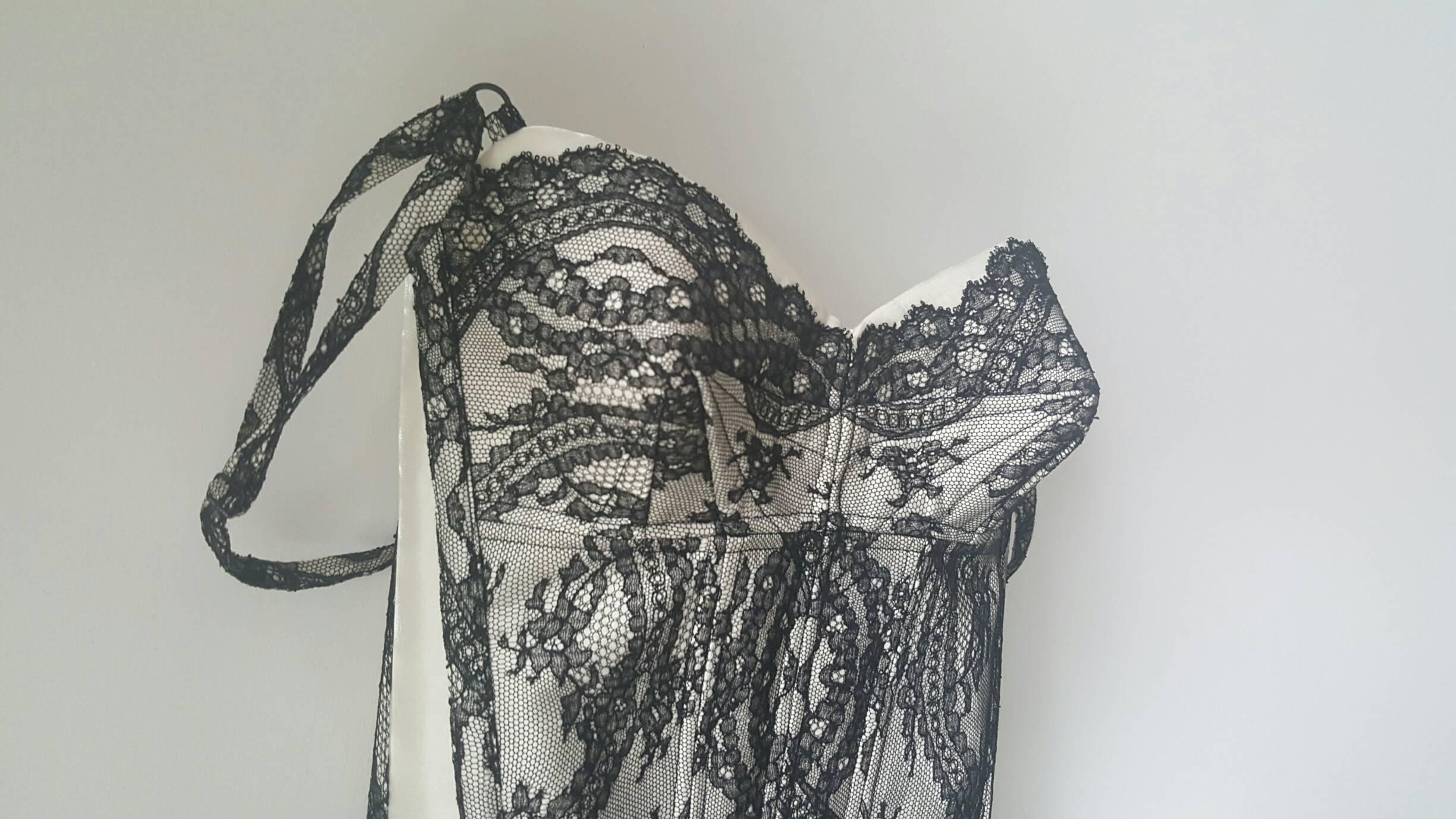 2000s Balenciaga black and white corset NWOT 3