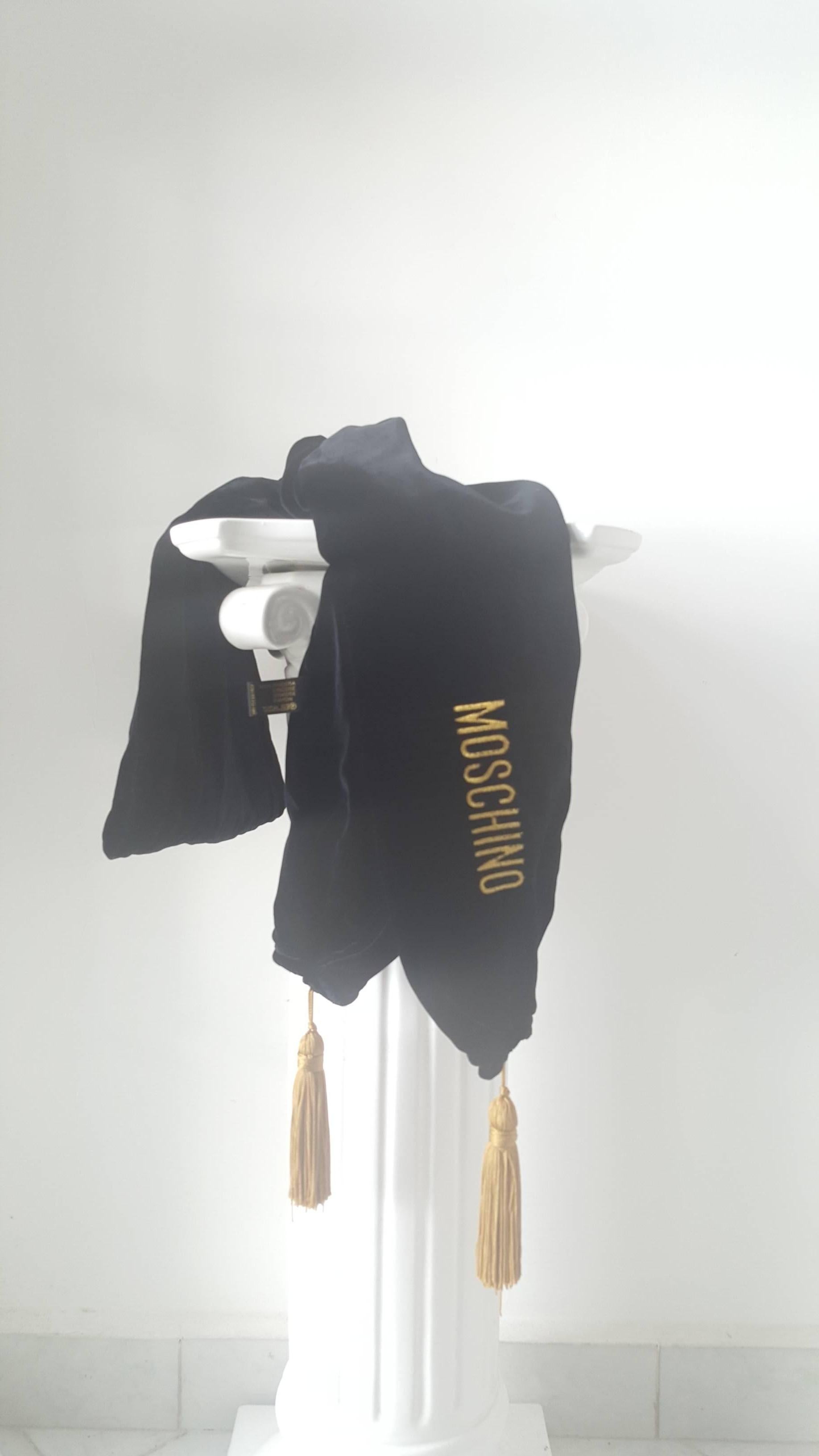 1980s Moschino black velvet scarf 1