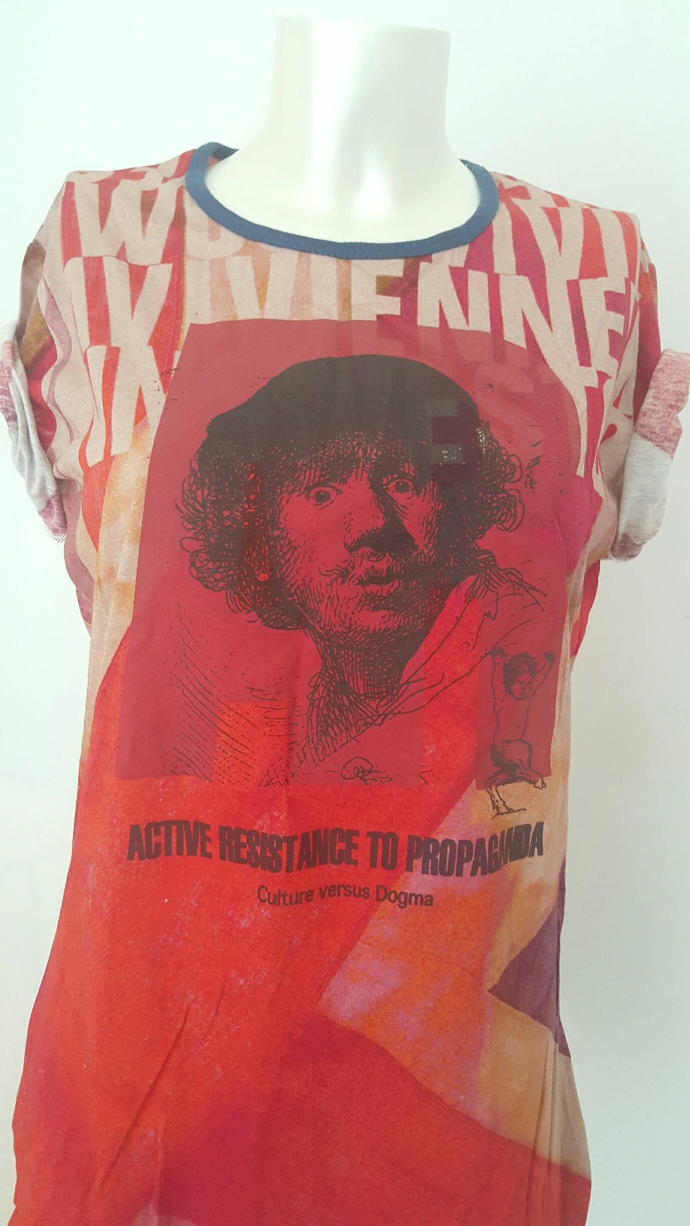 1990s Vivienne Westwood red shirt
active resistance to propaganda culture versus dogma
iconic unisex shirt