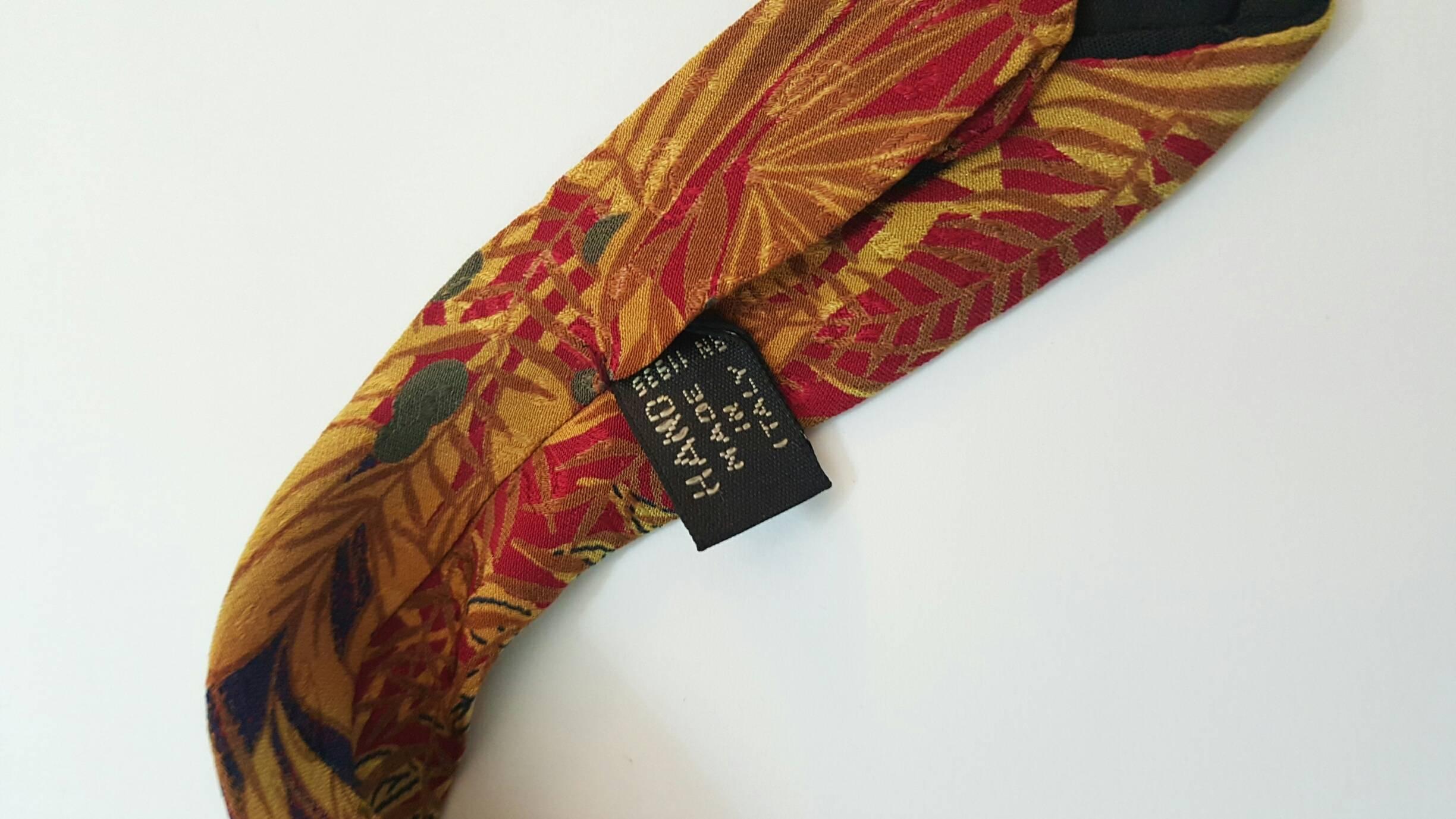 Men's 1990s Fendi red leaves tie