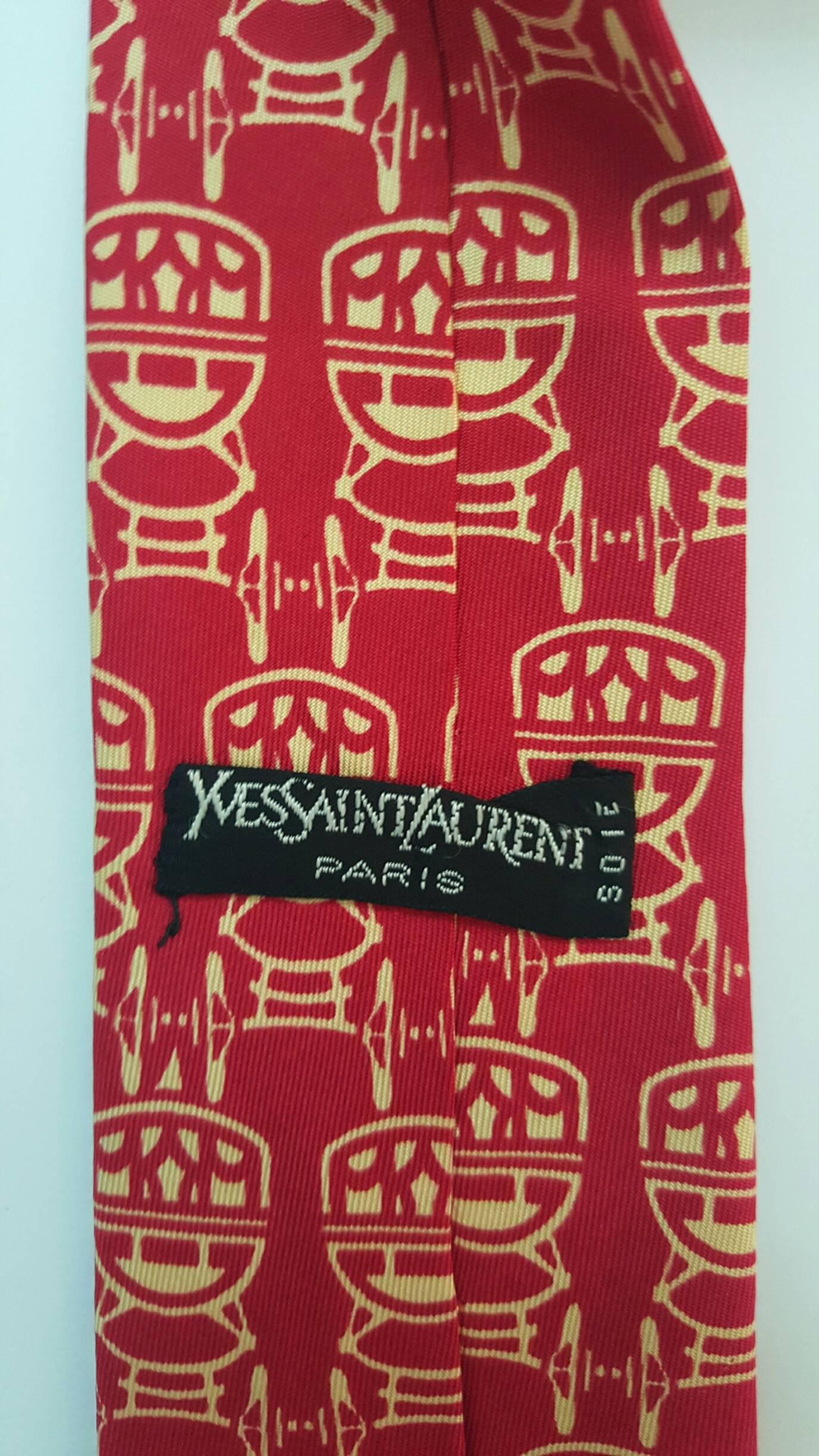 Red 1980s Yves Saint Laurent red tie