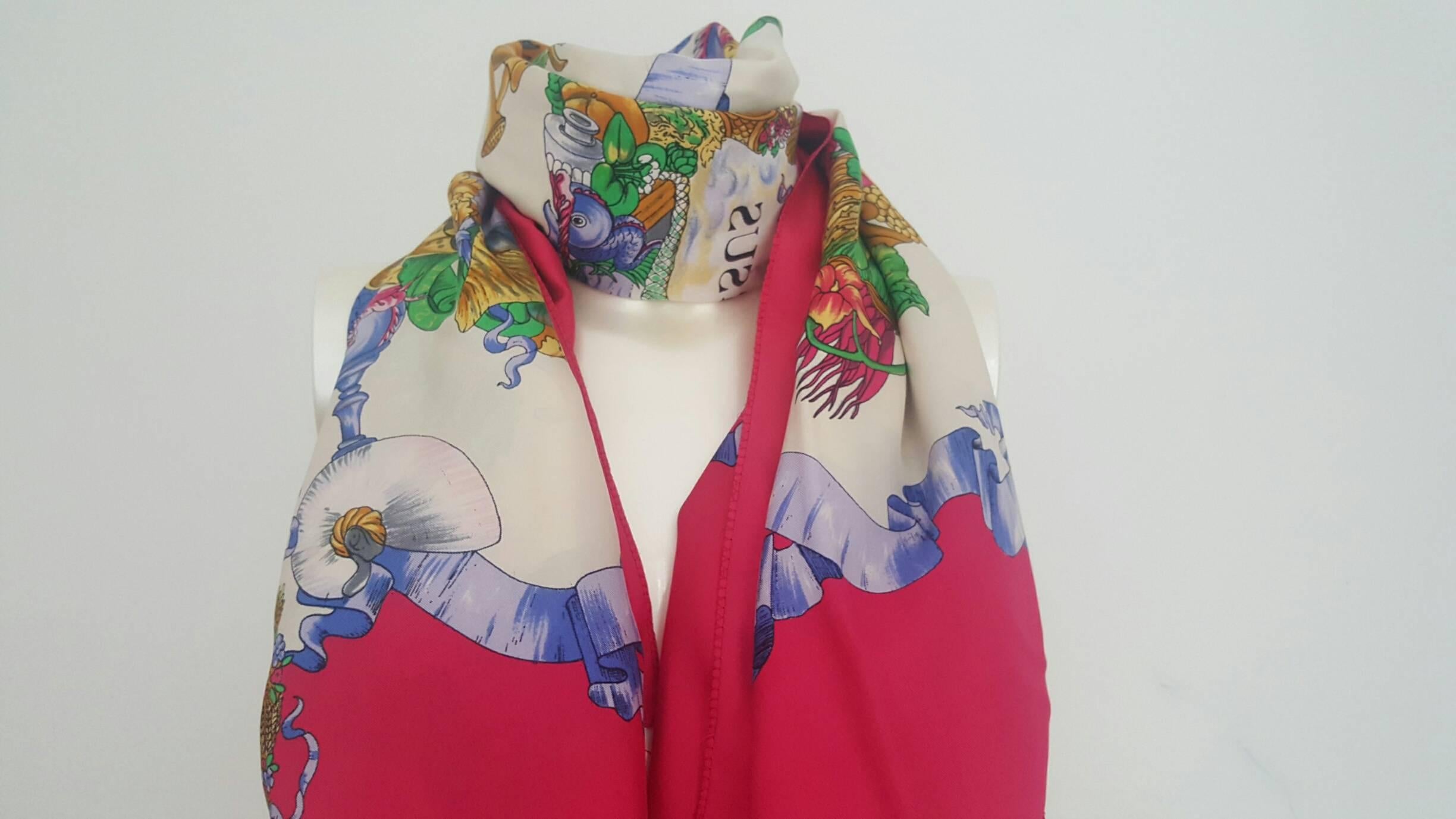 1980s Gianni Versace oversize foulard totally made in italy in 100% Silk