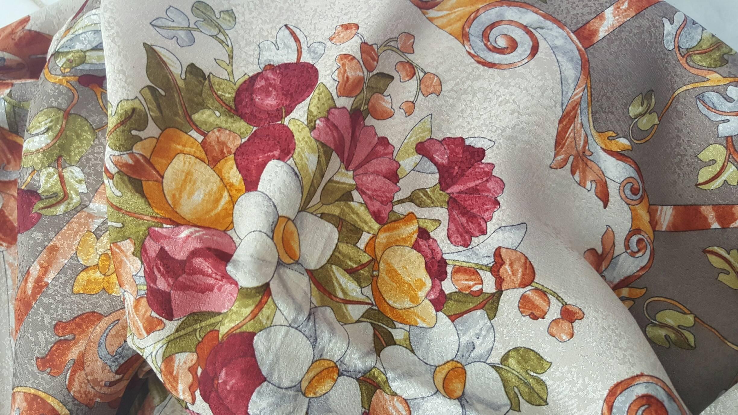 1980s Balenciaga multicolour foulard totally made in france in 100% Silk
