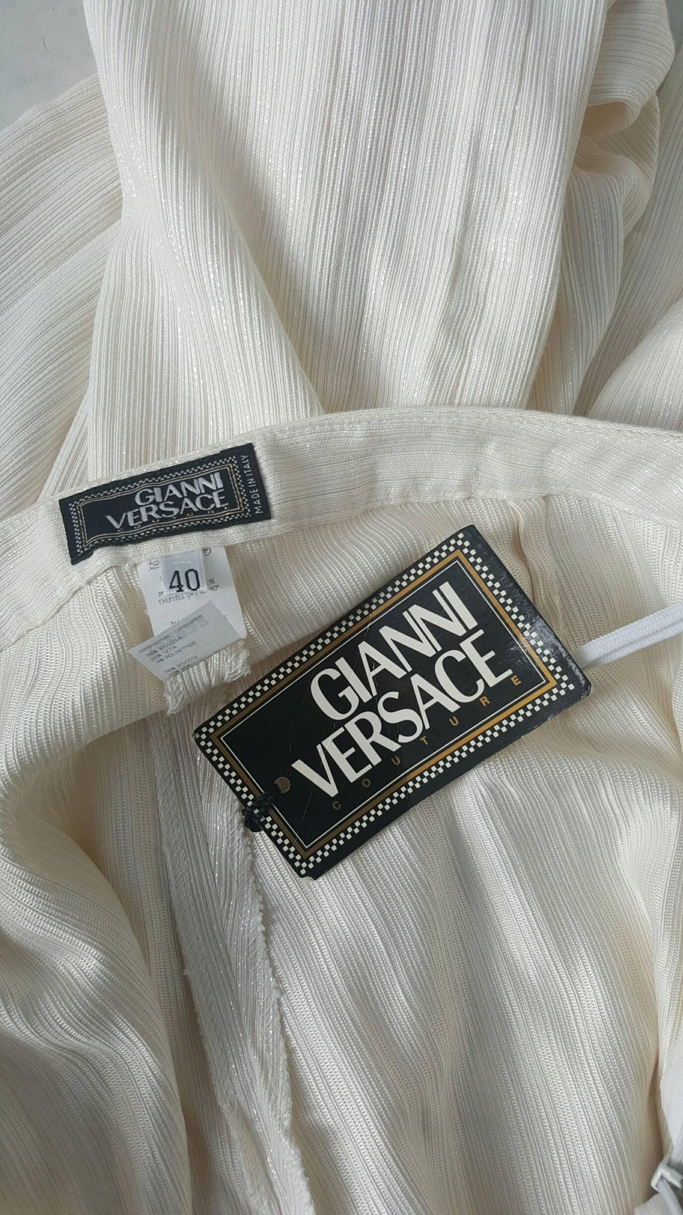 Women's 1990s Gianni Versace white trousers 
