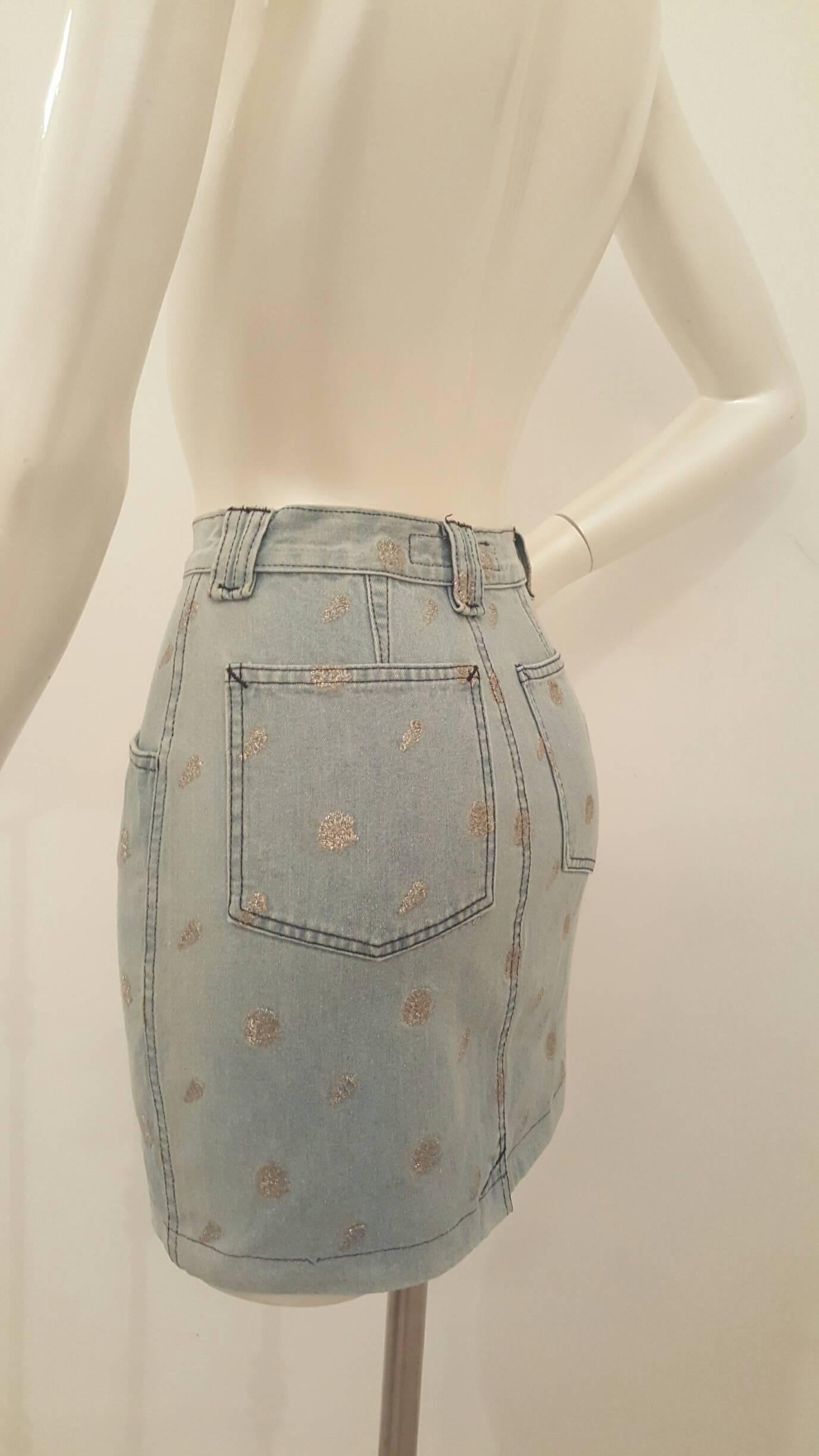Women's 1980s Krizia denim skirt