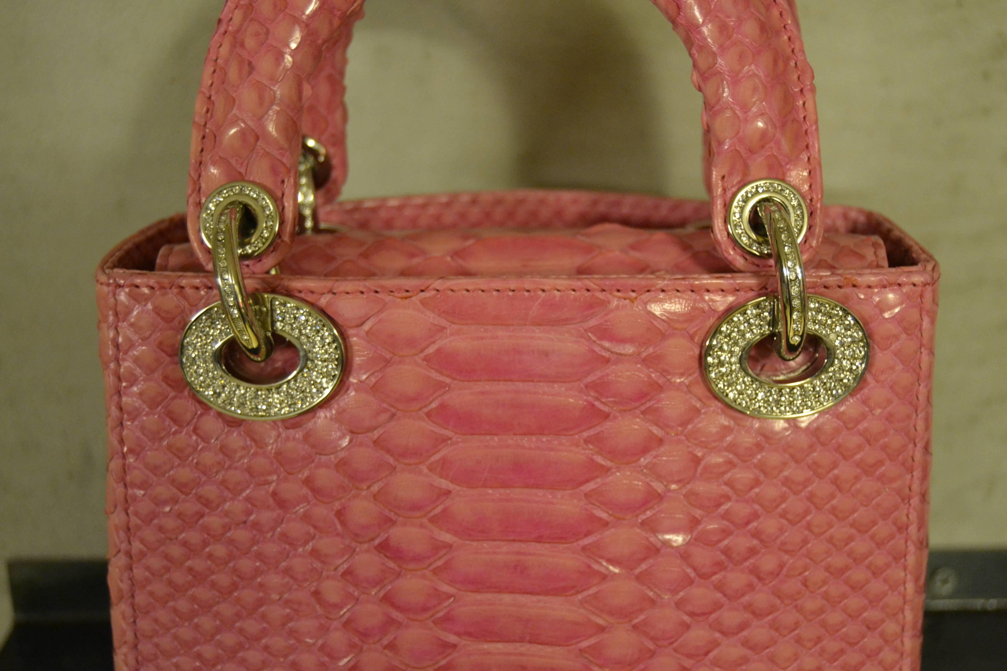 2000er Christian Dior rose mini Dior in Python mit Swarovski 2