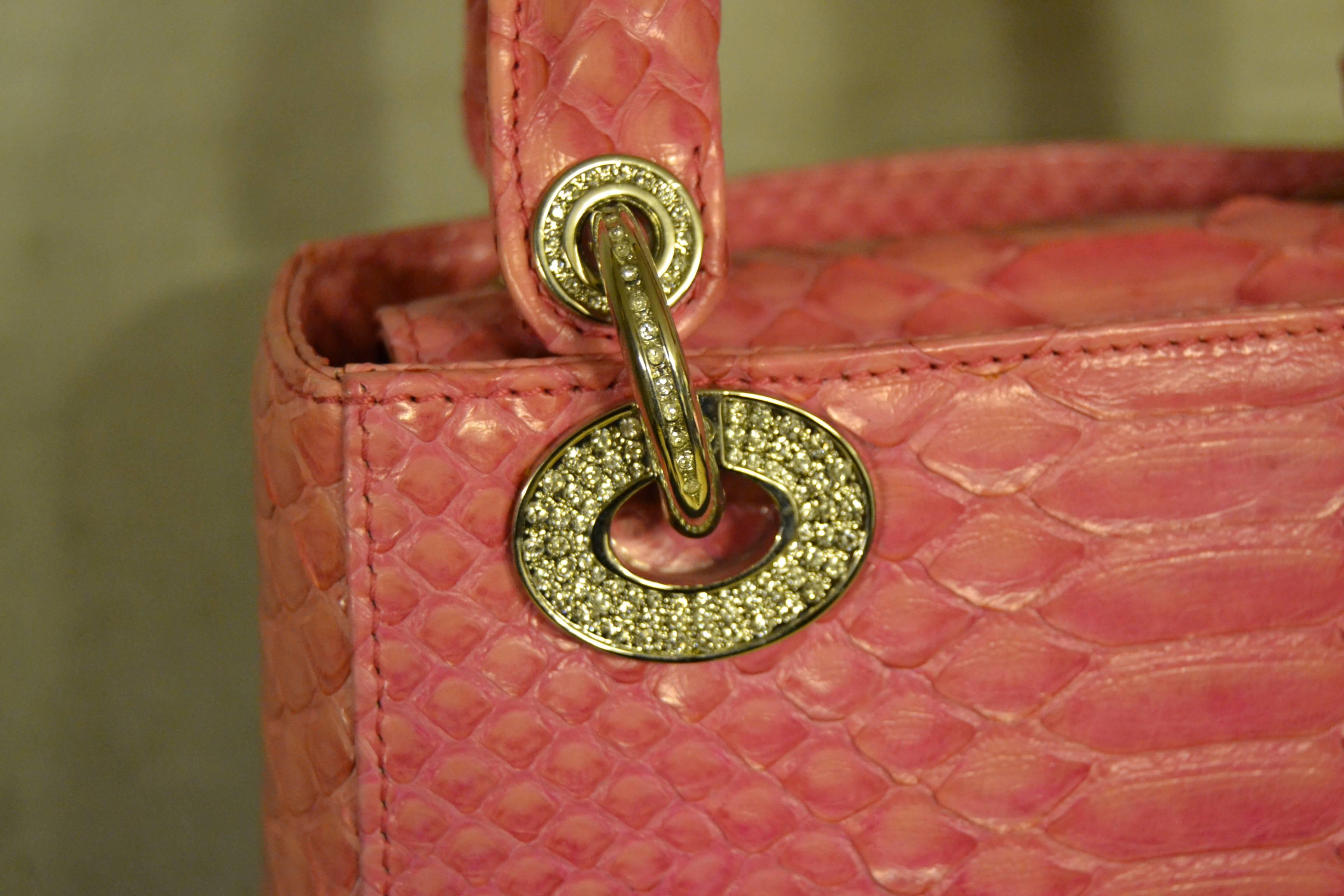 2000er Christian Dior rose mini Dior in Python mit Swarovski 1