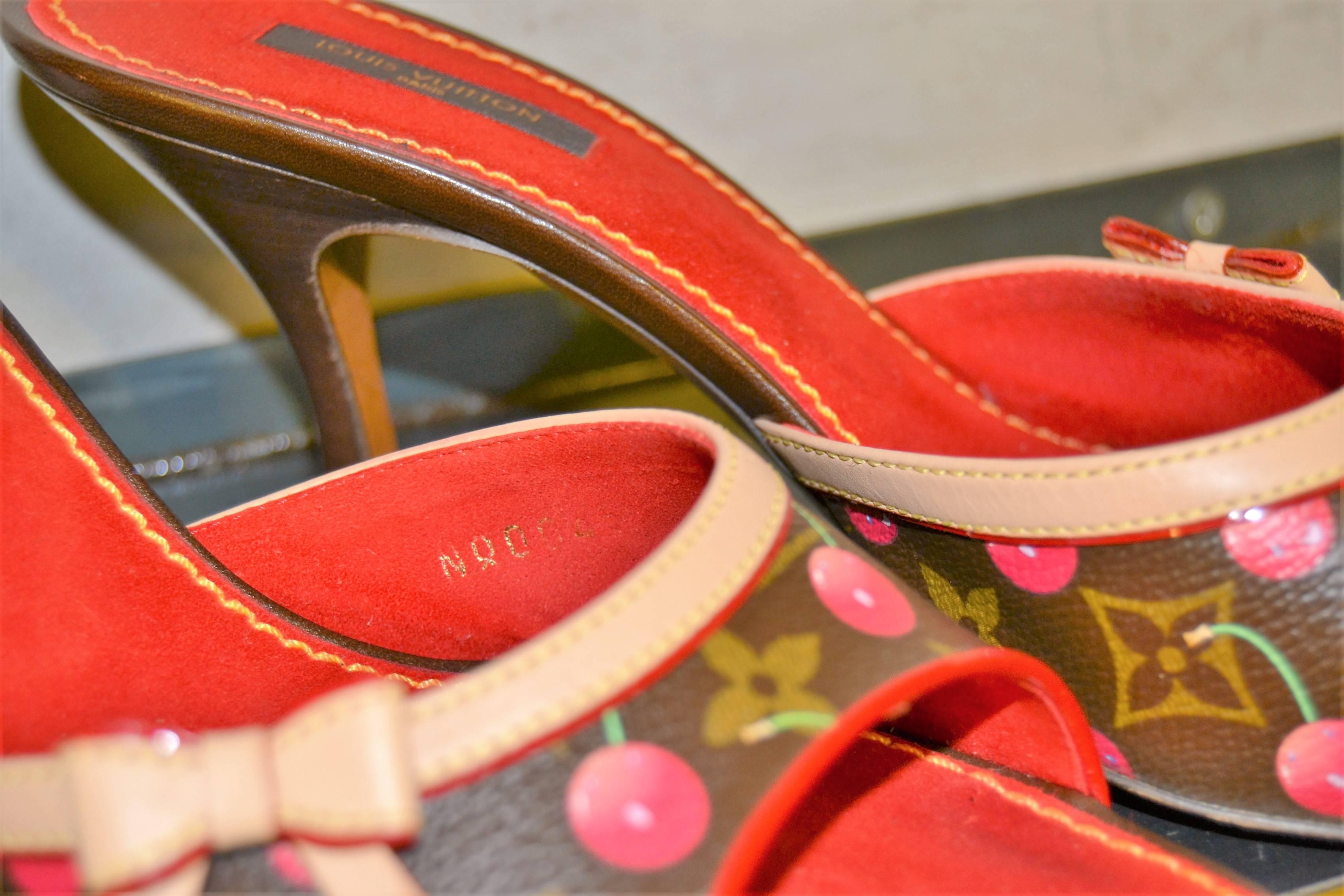 2000s Louis Vuitton cherry sandals in italian size range 40