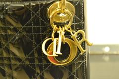 2000s Christian Dior black vernish mini dior bag