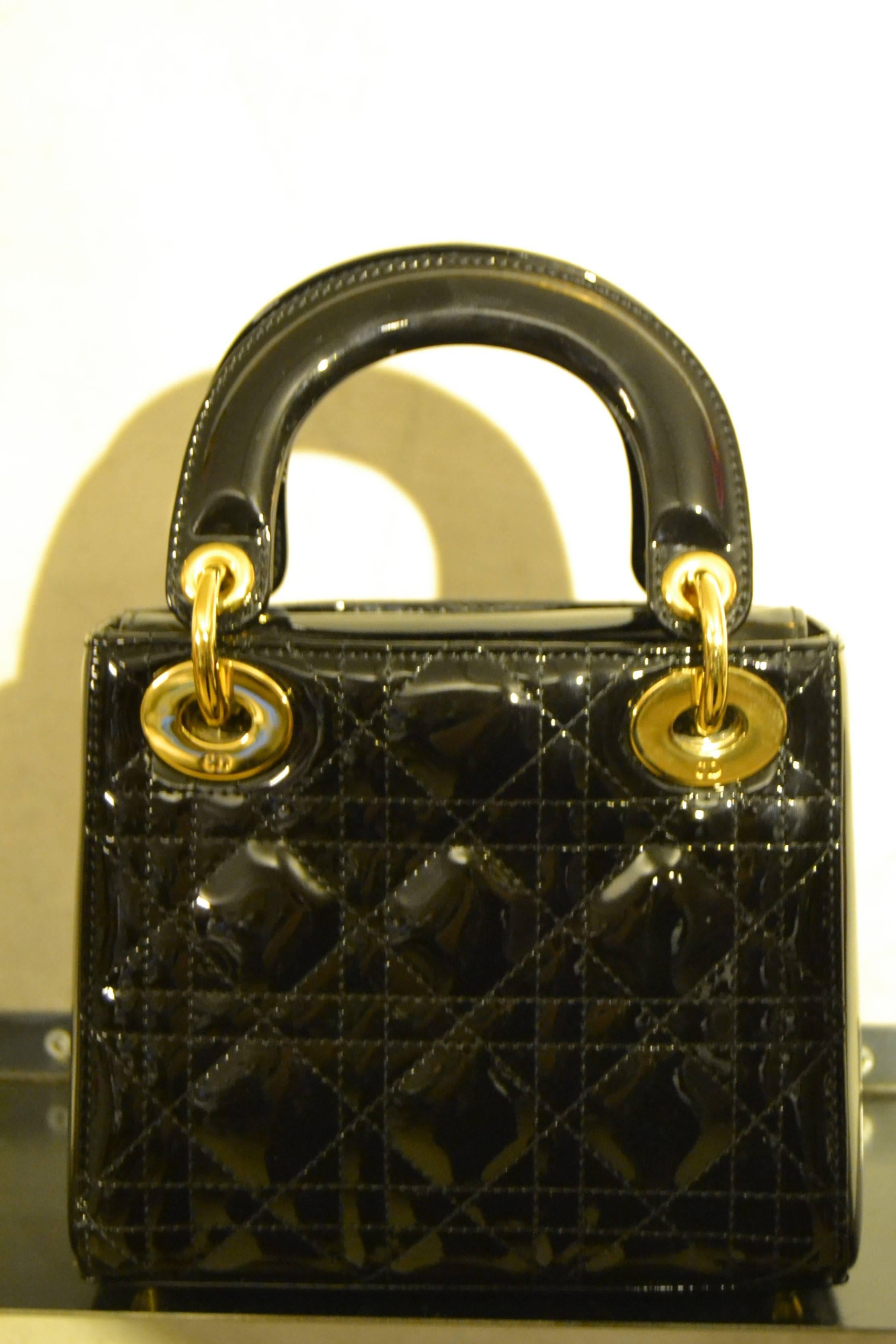 2000s Christian Dior black vernish mini dior bag In New Condition In Capri, IT