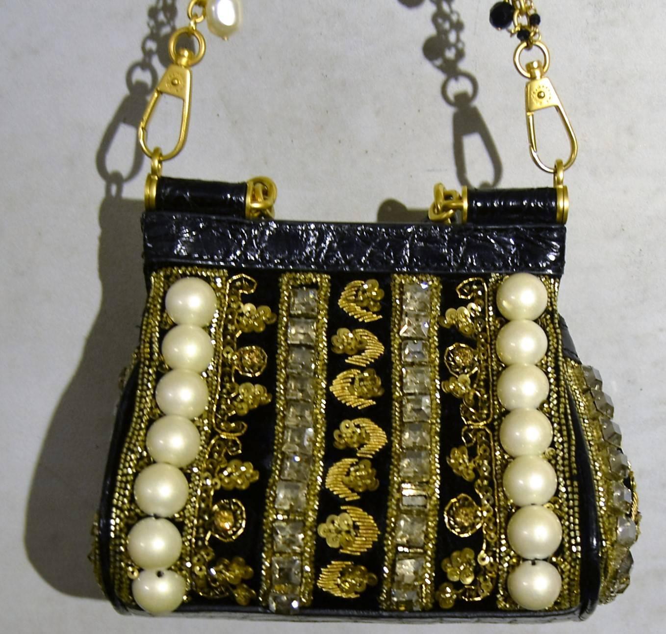 2014 Dolce & Gabbana Small Sicily bag with pearls 1