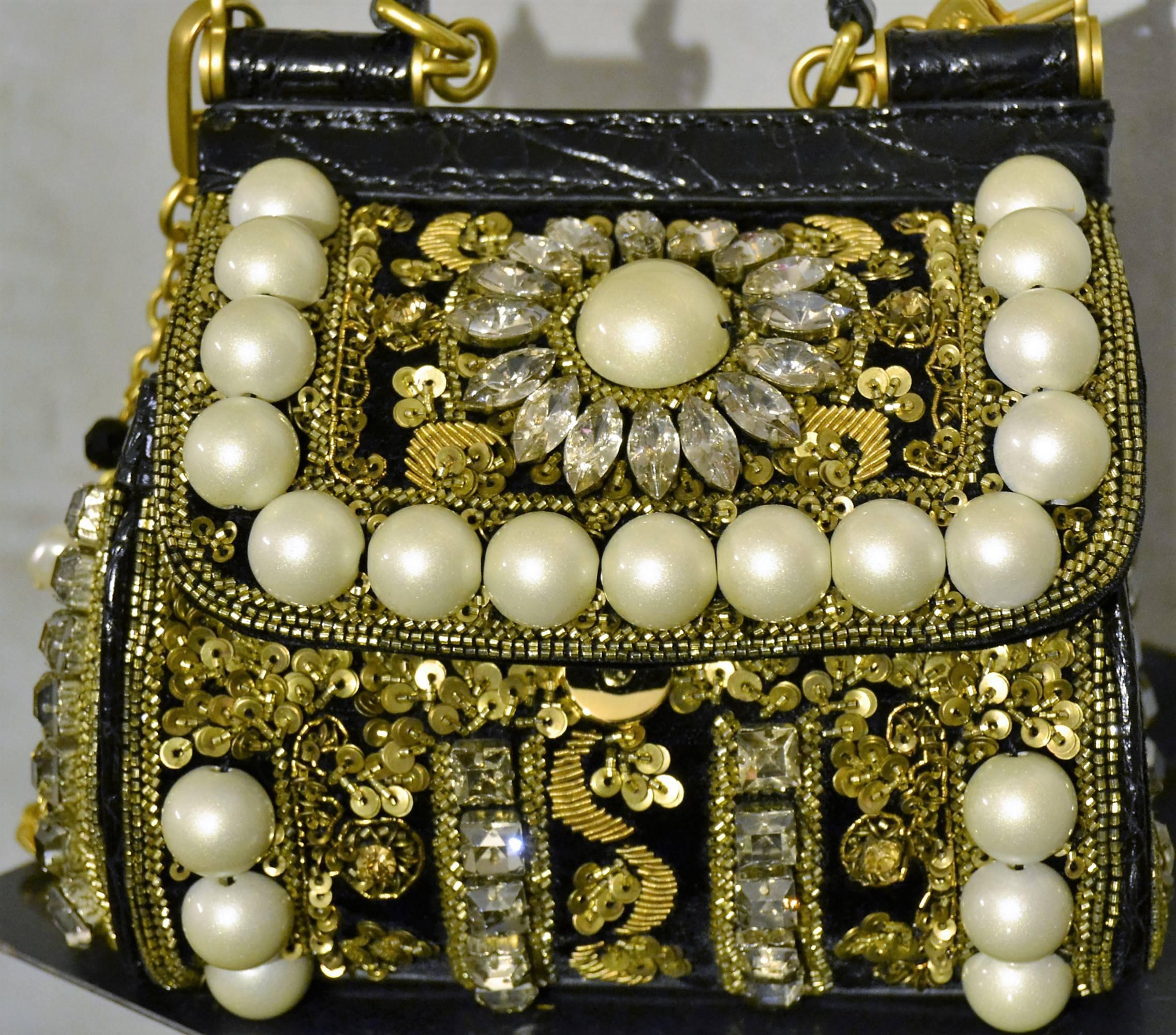 2014 Dolce & Gabbana Small Sicily bag with pearls 2