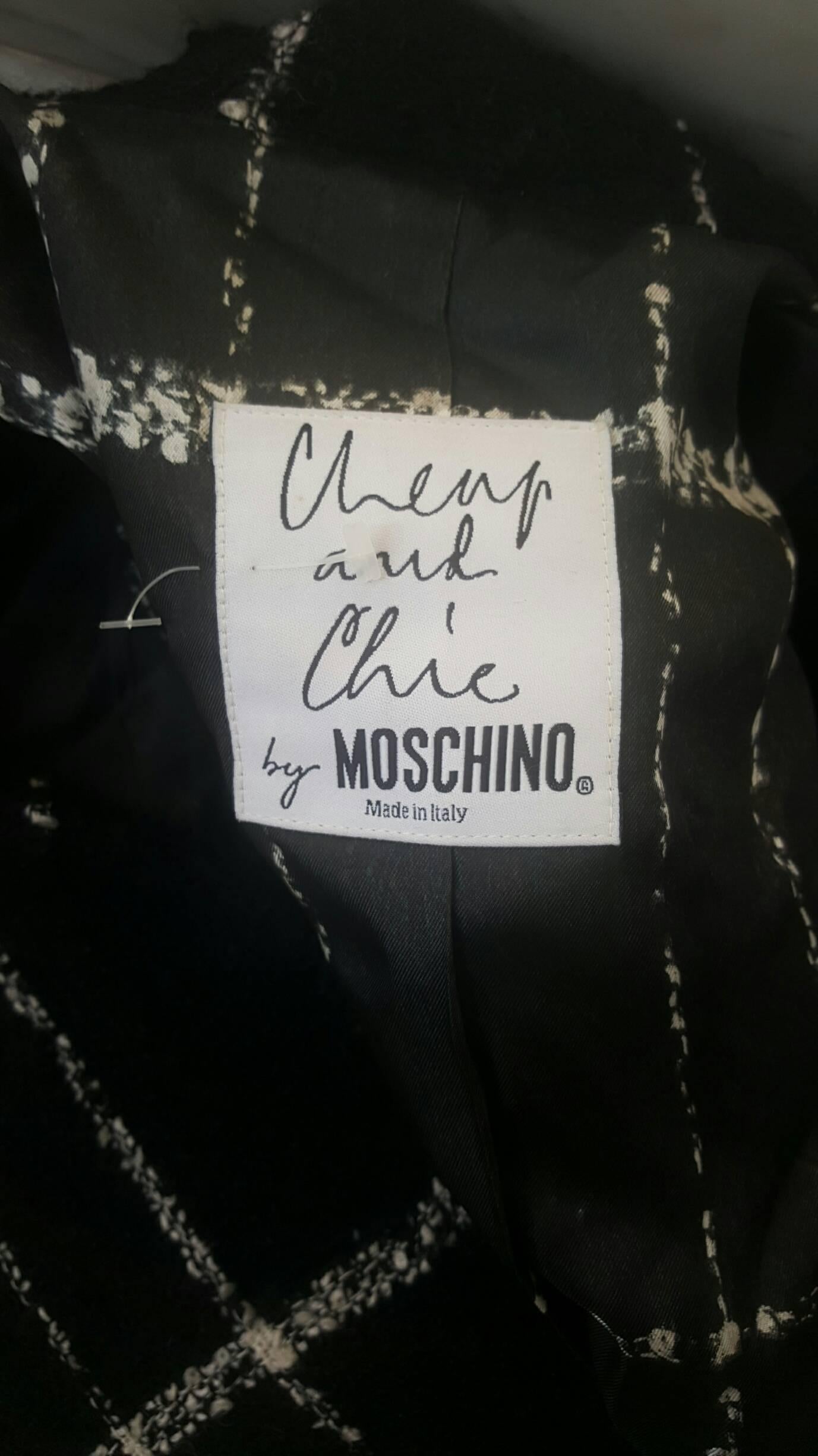 1980s Moschino Cheap & Chic Black & White coat 1