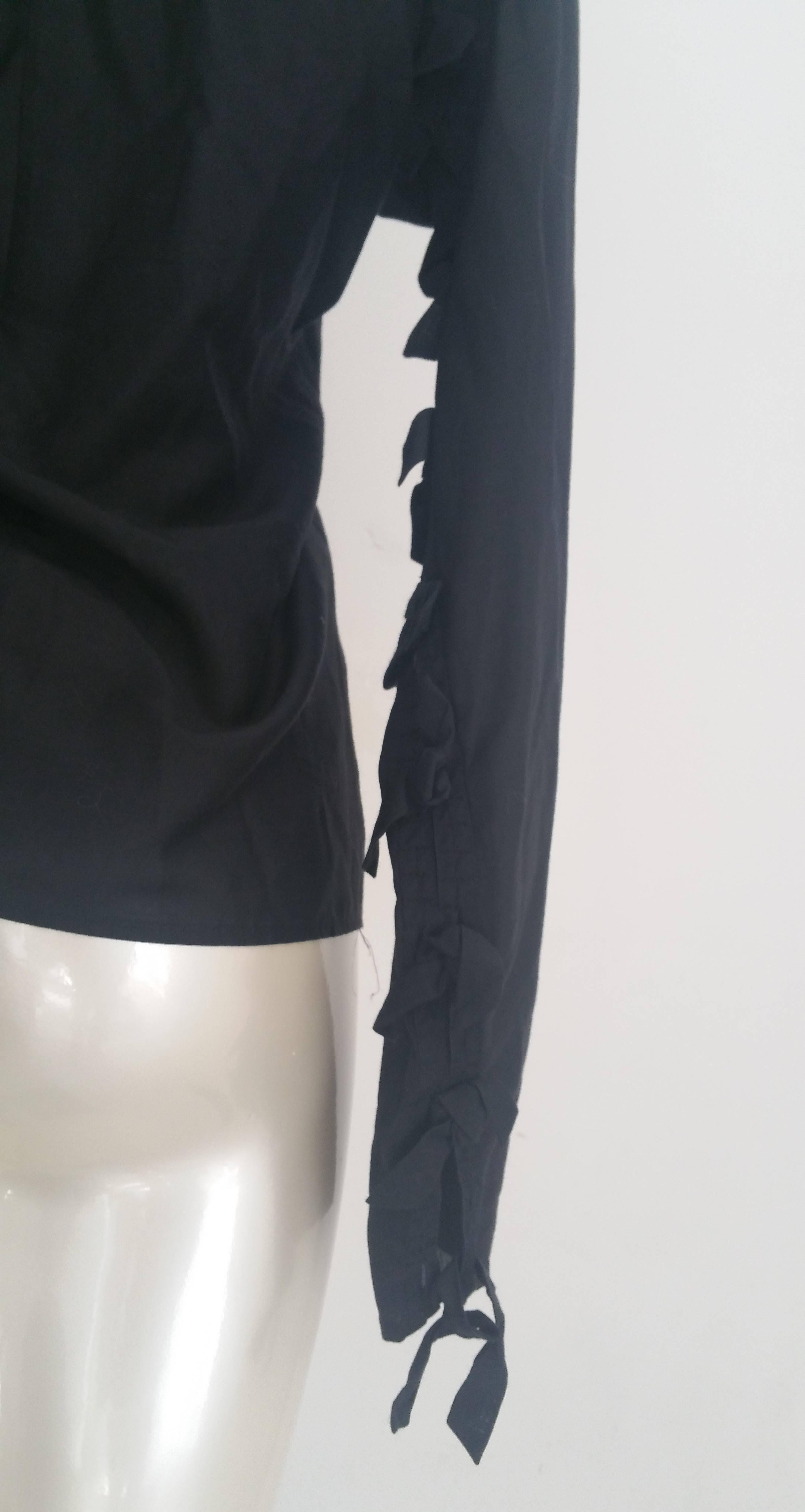 Women's 1990s Yves Saint Laurent black shirt For Sale