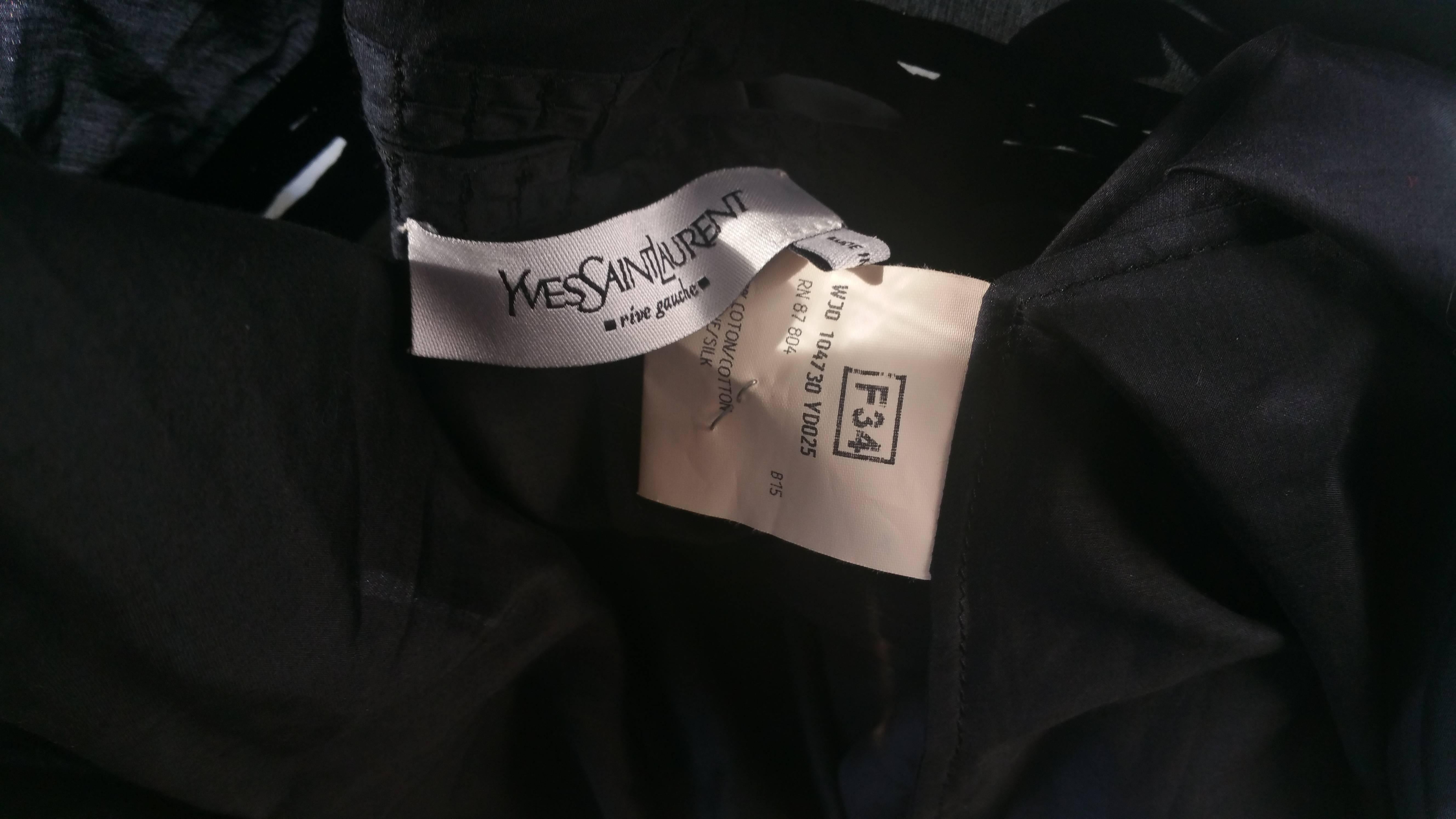 1990s Yves Saint Laurent black shirt For Sale 2