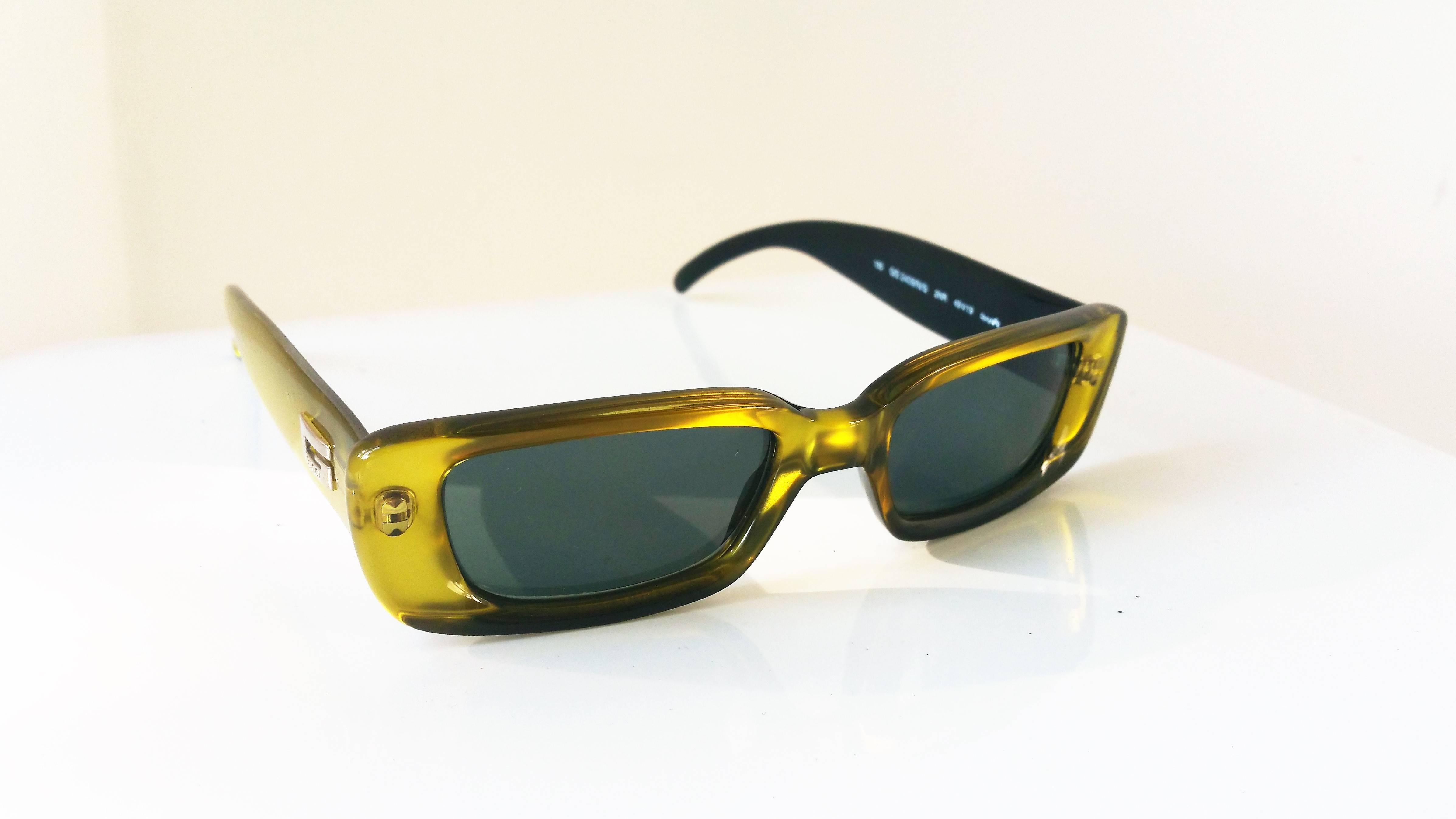 1990s Gucci yellow sunglasses still with box