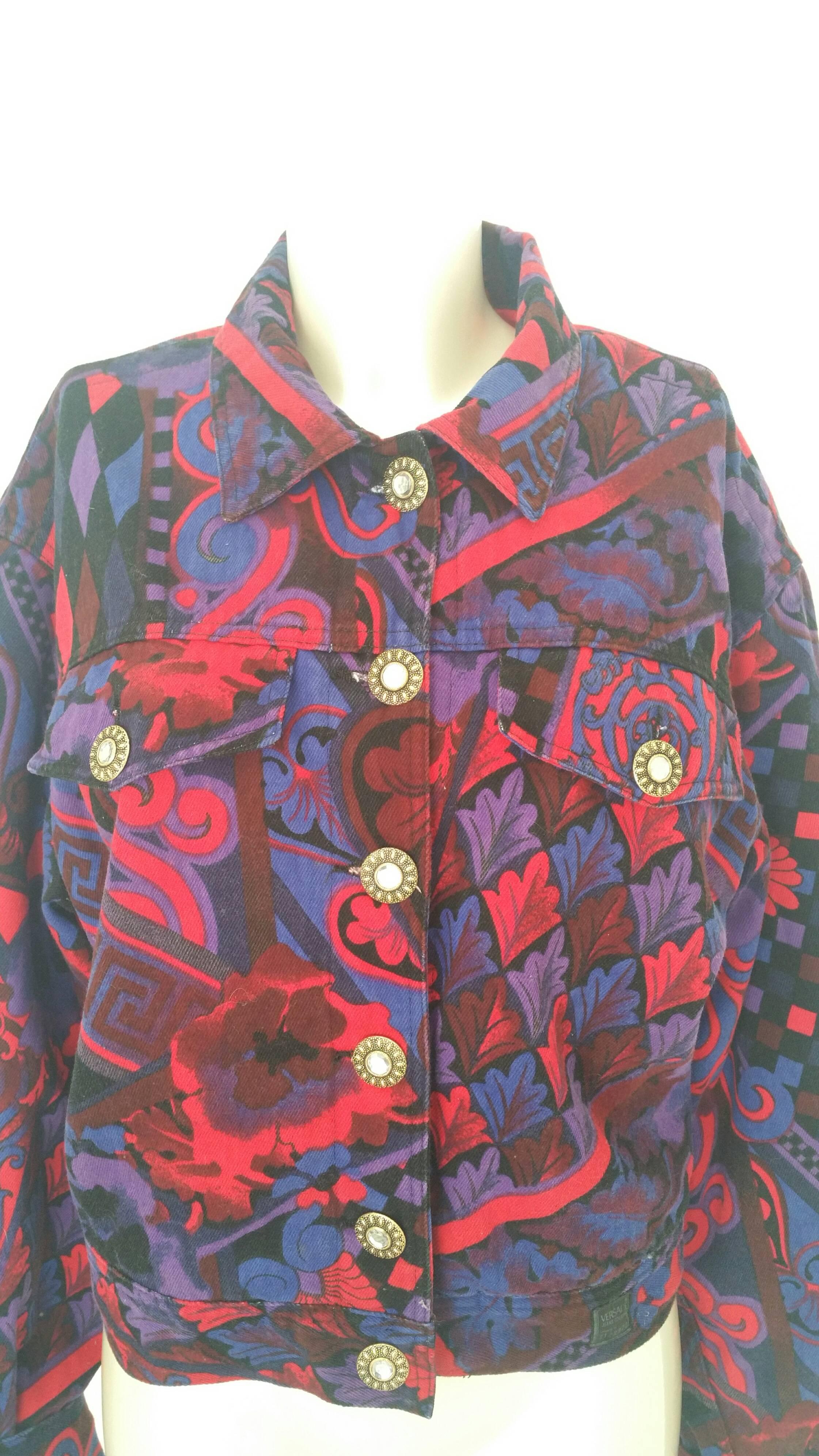 1990s Versace Jeans multicolour jacket In Excellent Condition For Sale In Capri, IT
