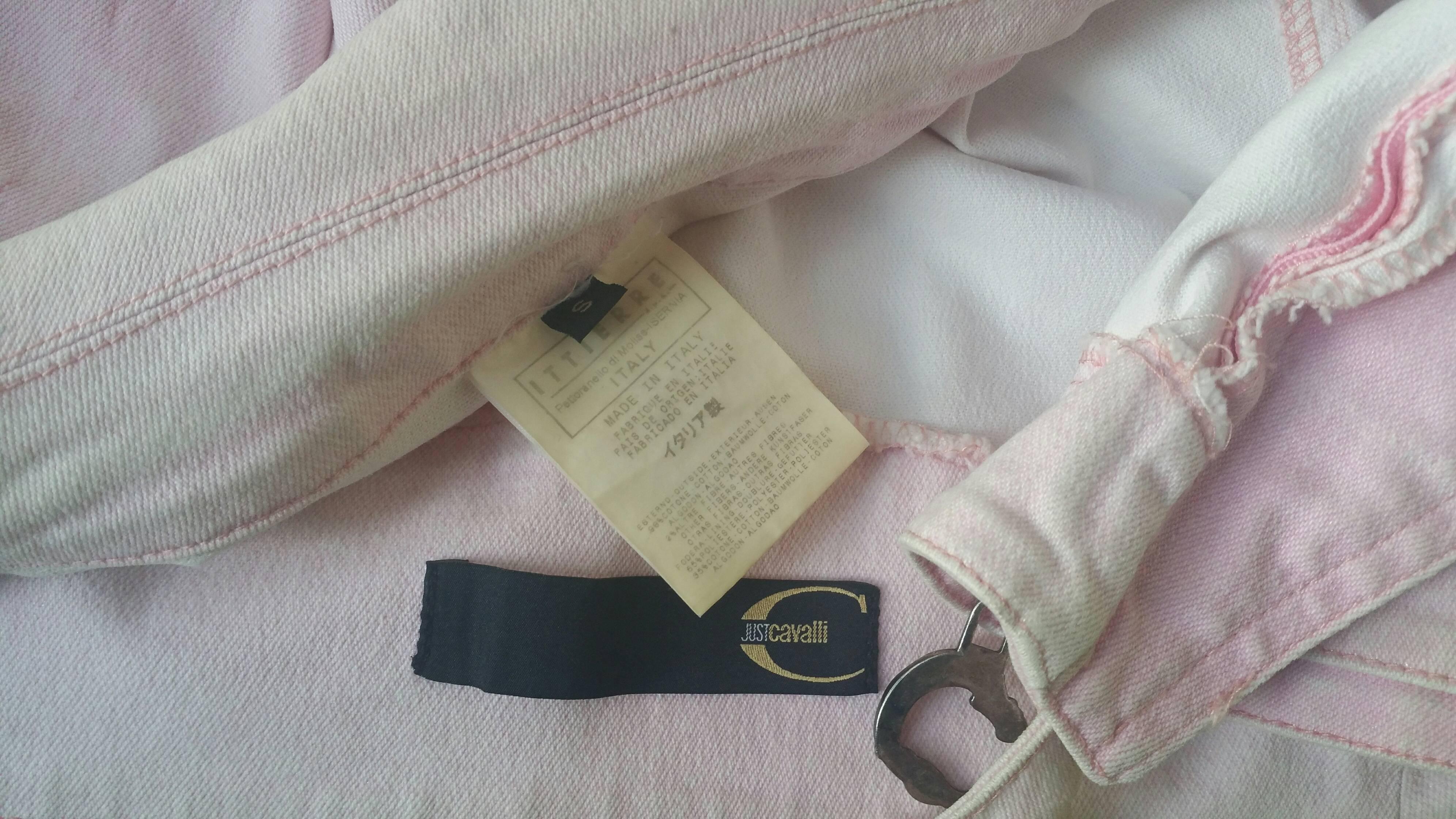 Women's 1990s Roberto Cavalli pink denim jacket