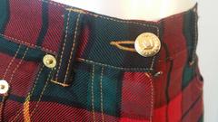 1980s Moschino iconic eighties jeans SeNeImporta (Who cares) tartan high waisted
