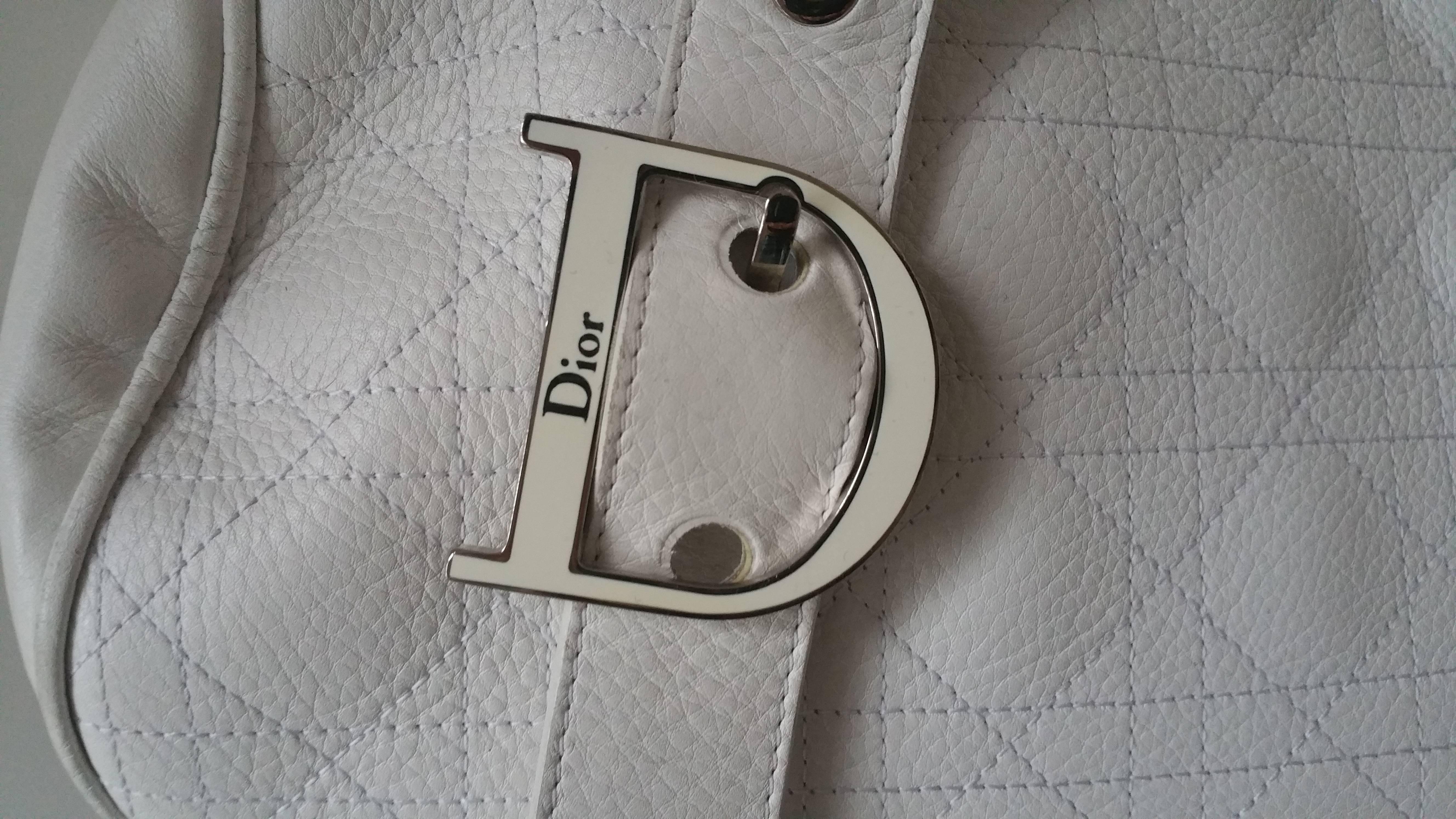 Gray 1980s Christian Dior White bag