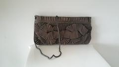 1990s Hoss Vintage dove grey clutch or shoulder bag