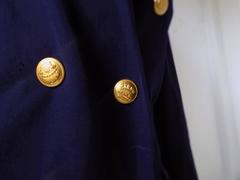 1980s Ralph Lauren blu navy wool coat