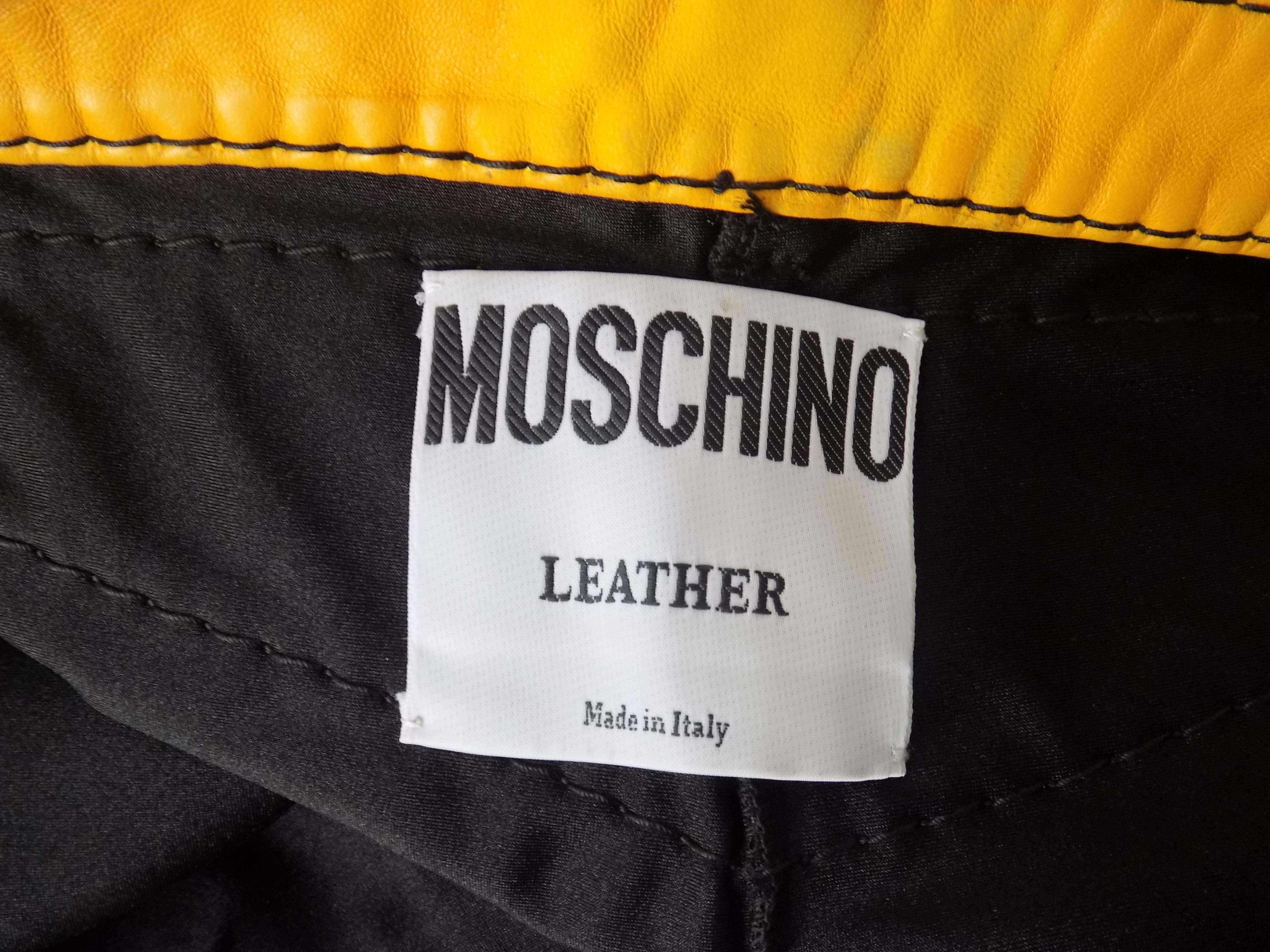 1993s Moschino Leather colour block Leather shorts 4