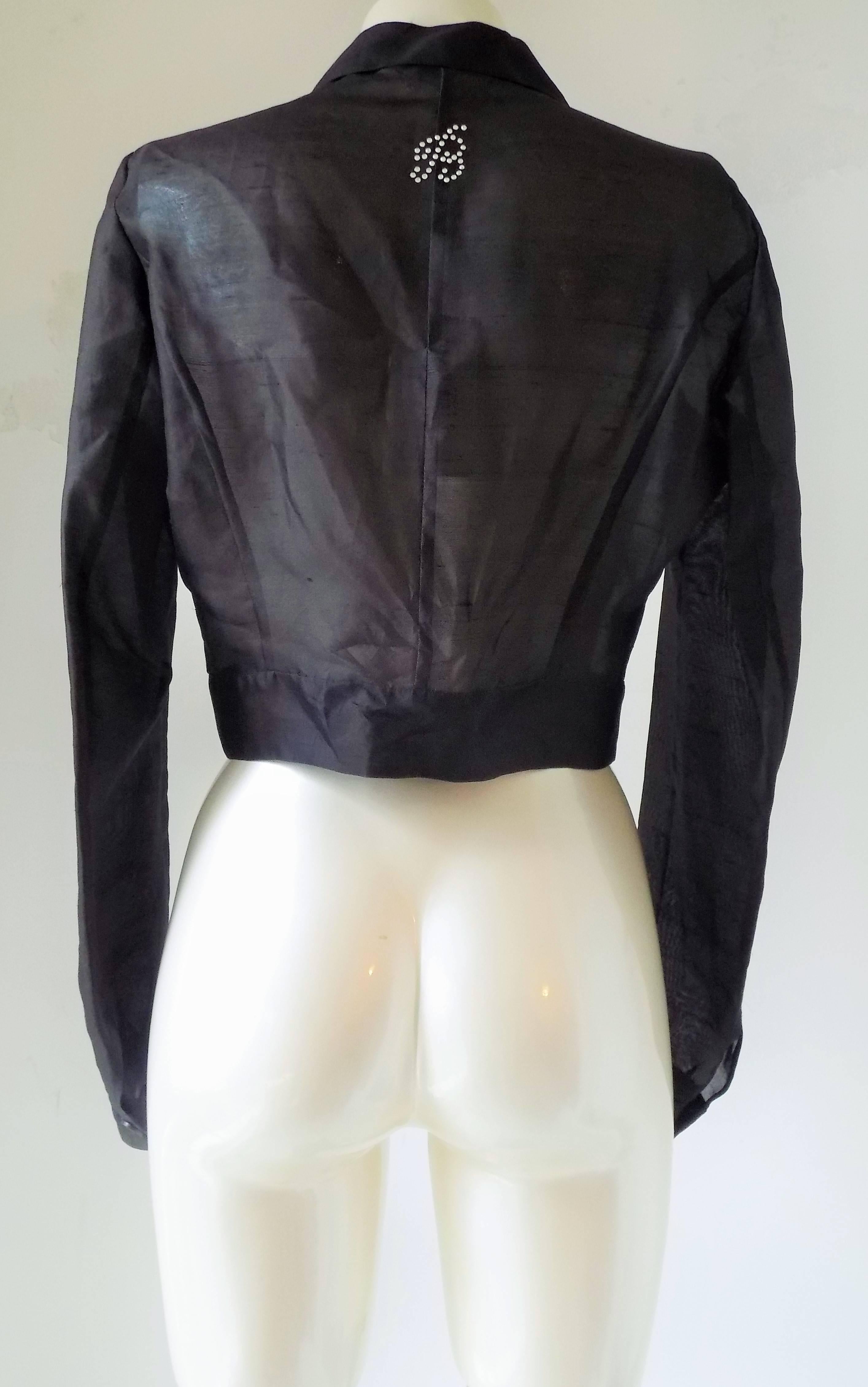 1980s Blumarine see through black shirt NWOT In New Condition In Capri, IT