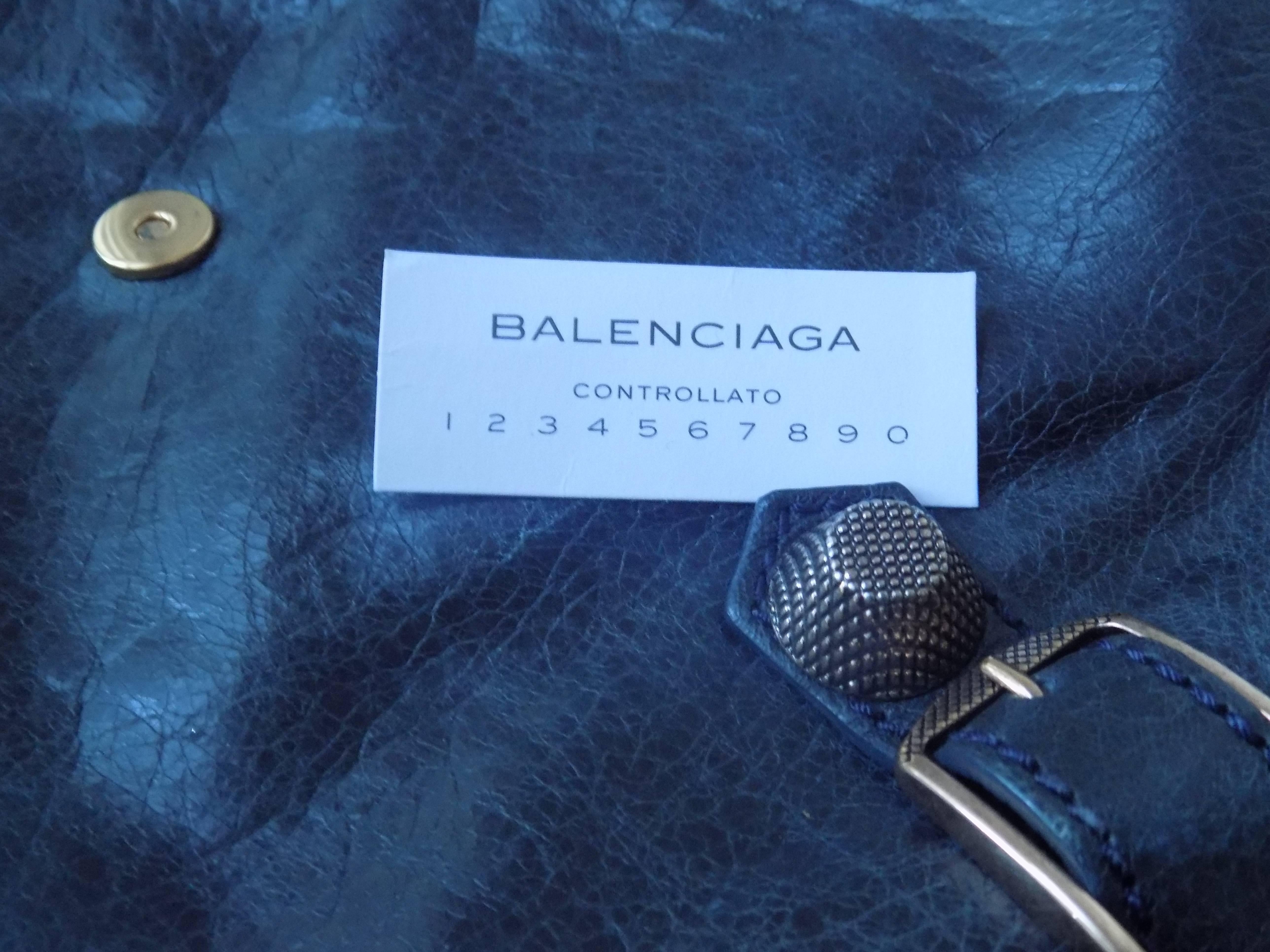 1990s Balenciaga Dark blu envelope bag 1